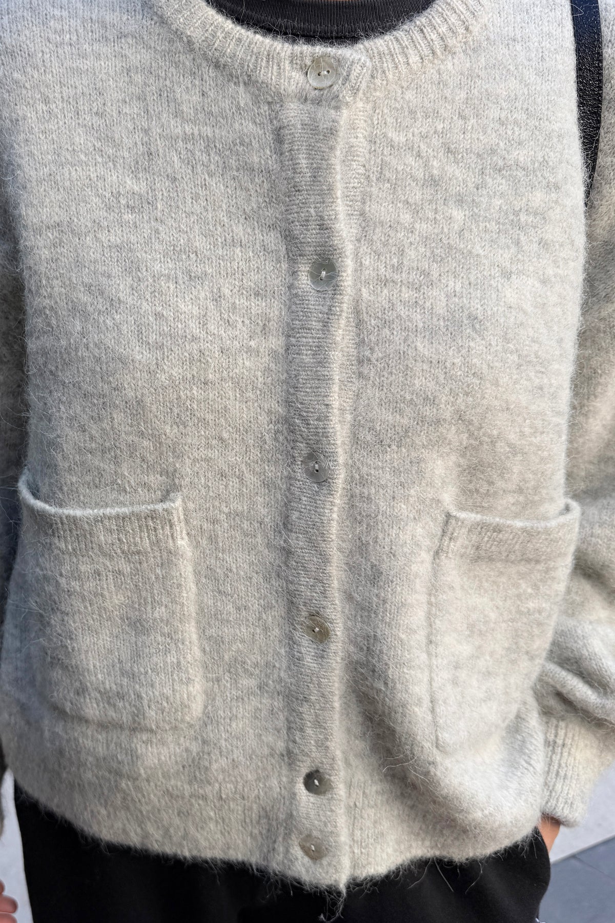 Amélie Alpaca Cardigan - Light Grey