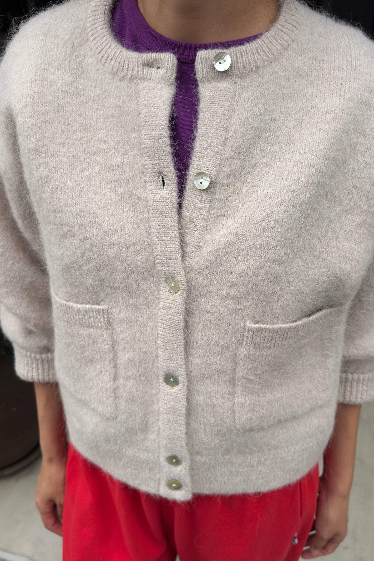 Amélie Alpaca Cardigan - Smoke