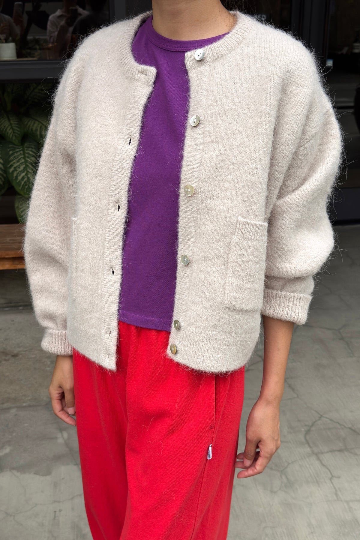 Amélie Alpaca Cardigan - Smoke