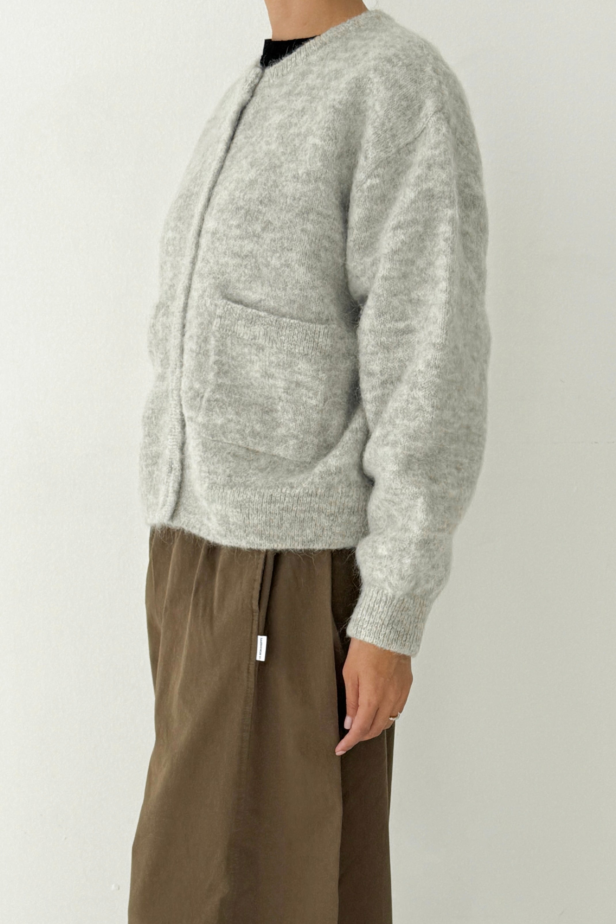 Amélie Alpaca Cardigan - Light Grey