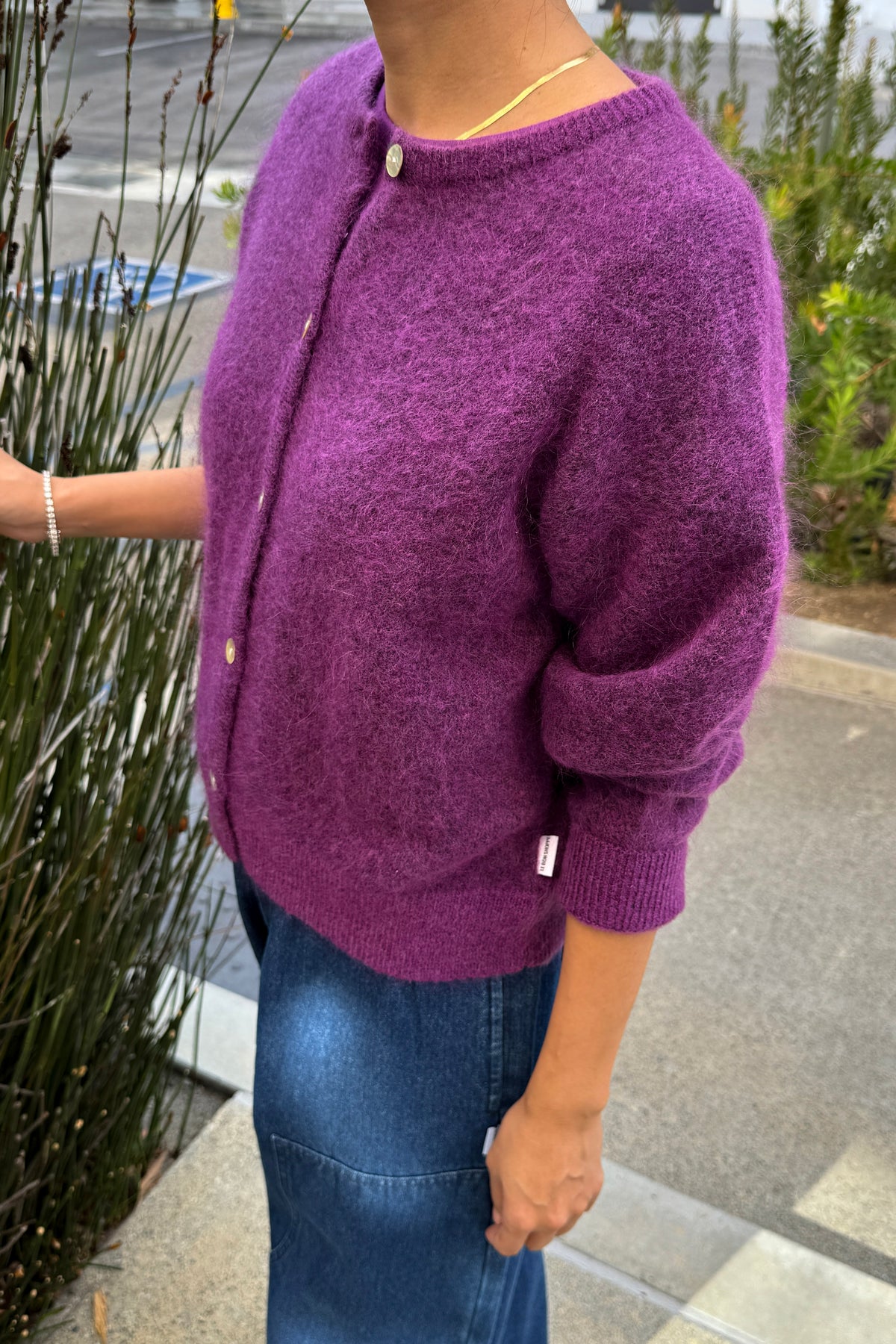 Ayla Mohair Cardigan - Purple