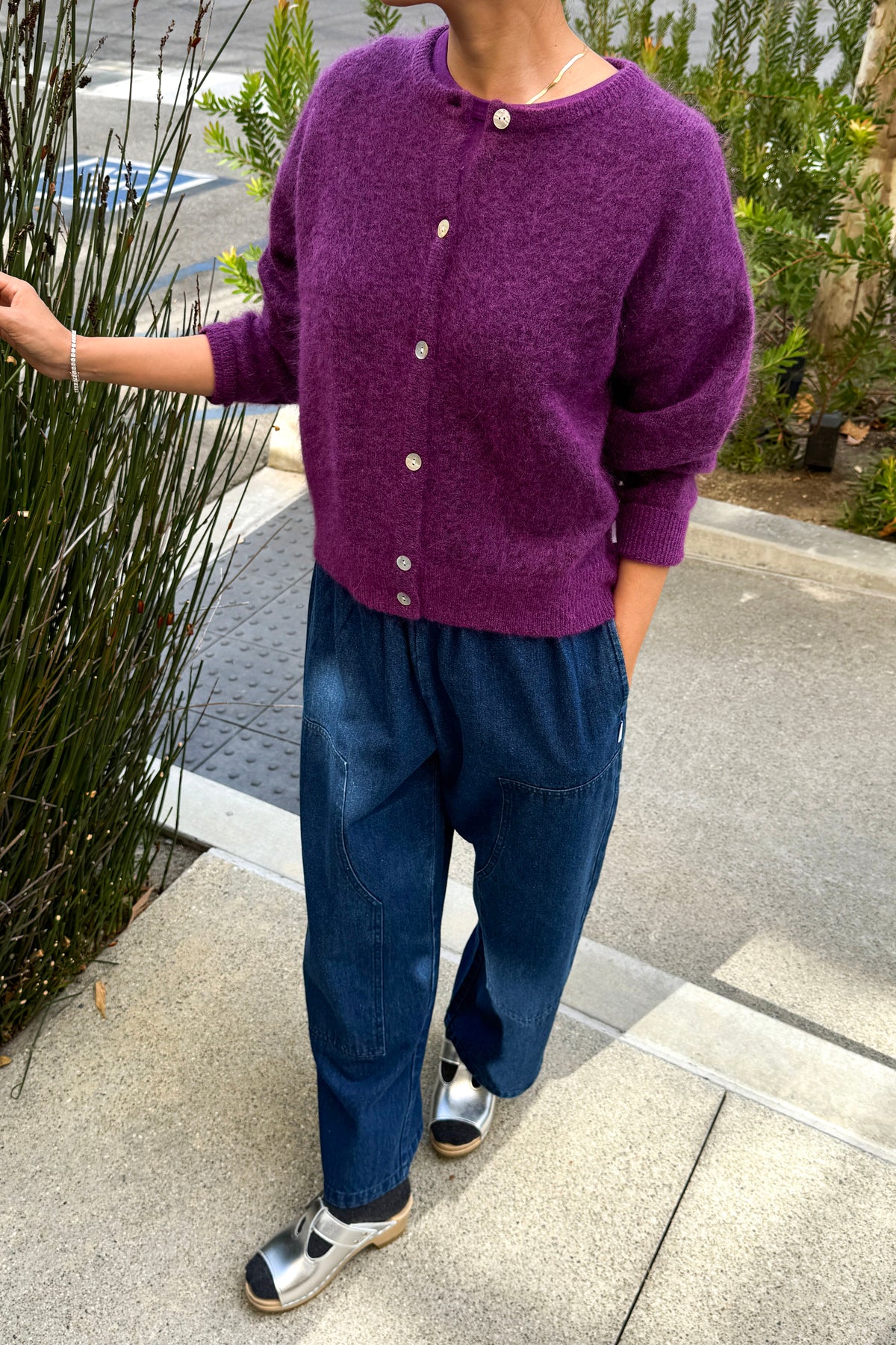 Ayla Mohair Cardigan - Purple