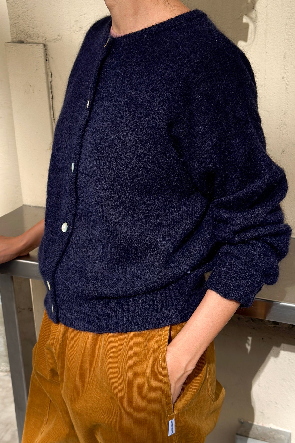 Ayla Mohair Cardigan - Navy