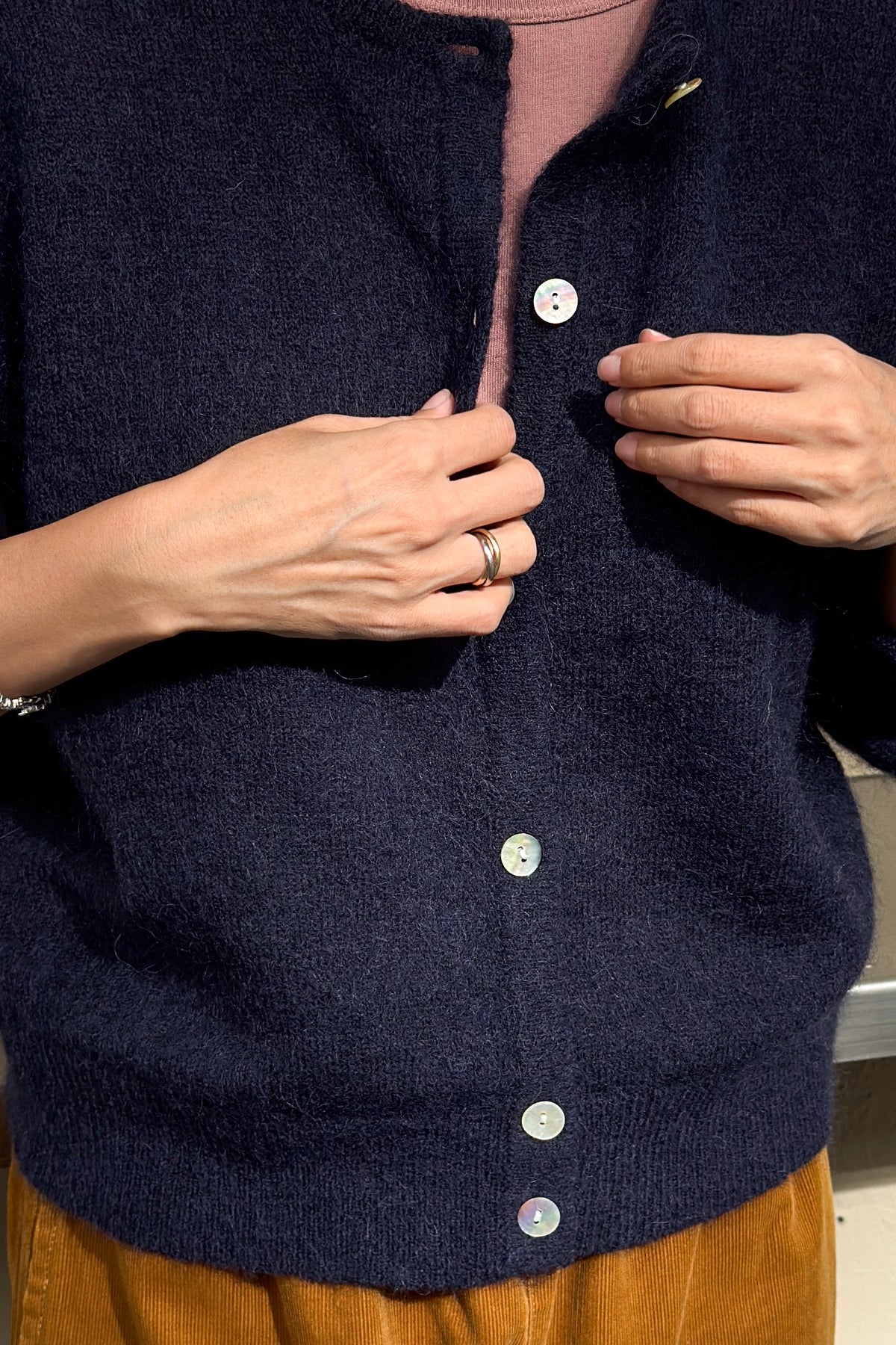 Ayla Mohair Cardigan - Navy