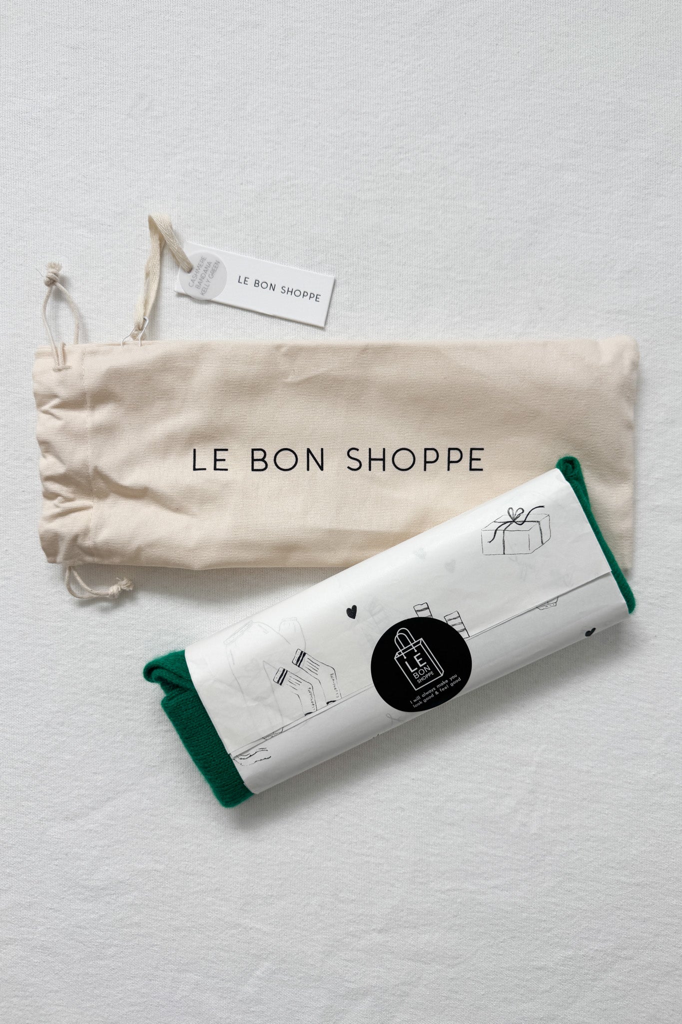 Cashmere Bandana - Kelly Green