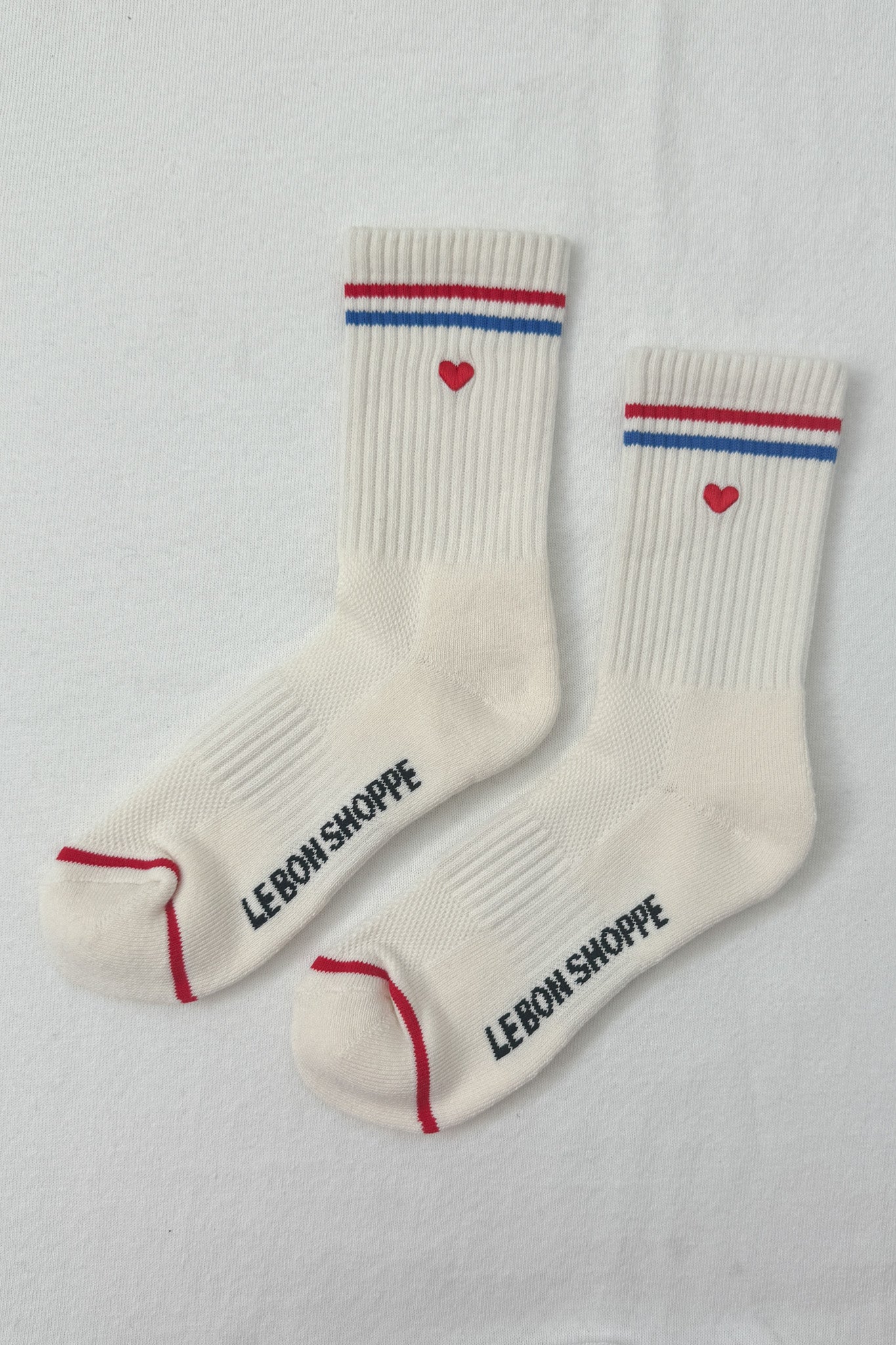 Chaussettes boyfriend brodées - LAIT + COEUR