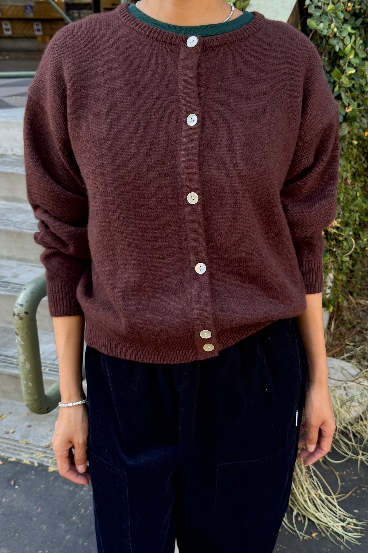 Bailey Cashmere Blend Cardigan - Espresso