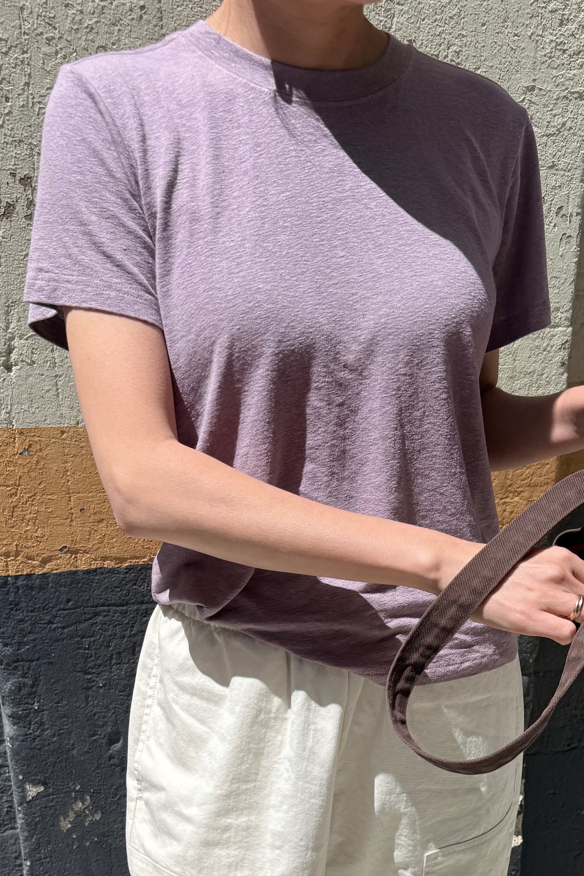 Bo Linen Blend Tee - Lavender
