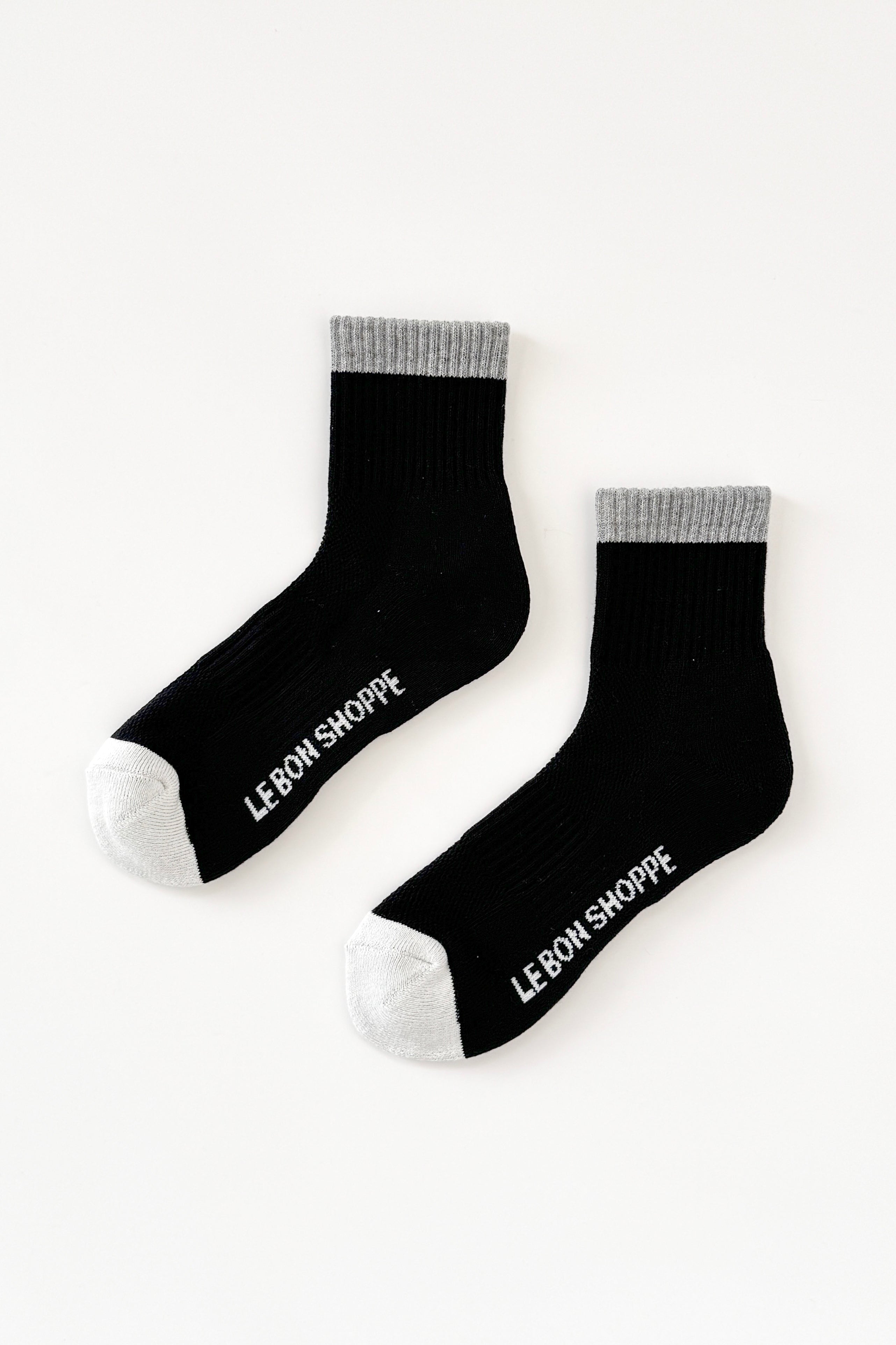 Color Block Girlfriend Socks - Black Grey