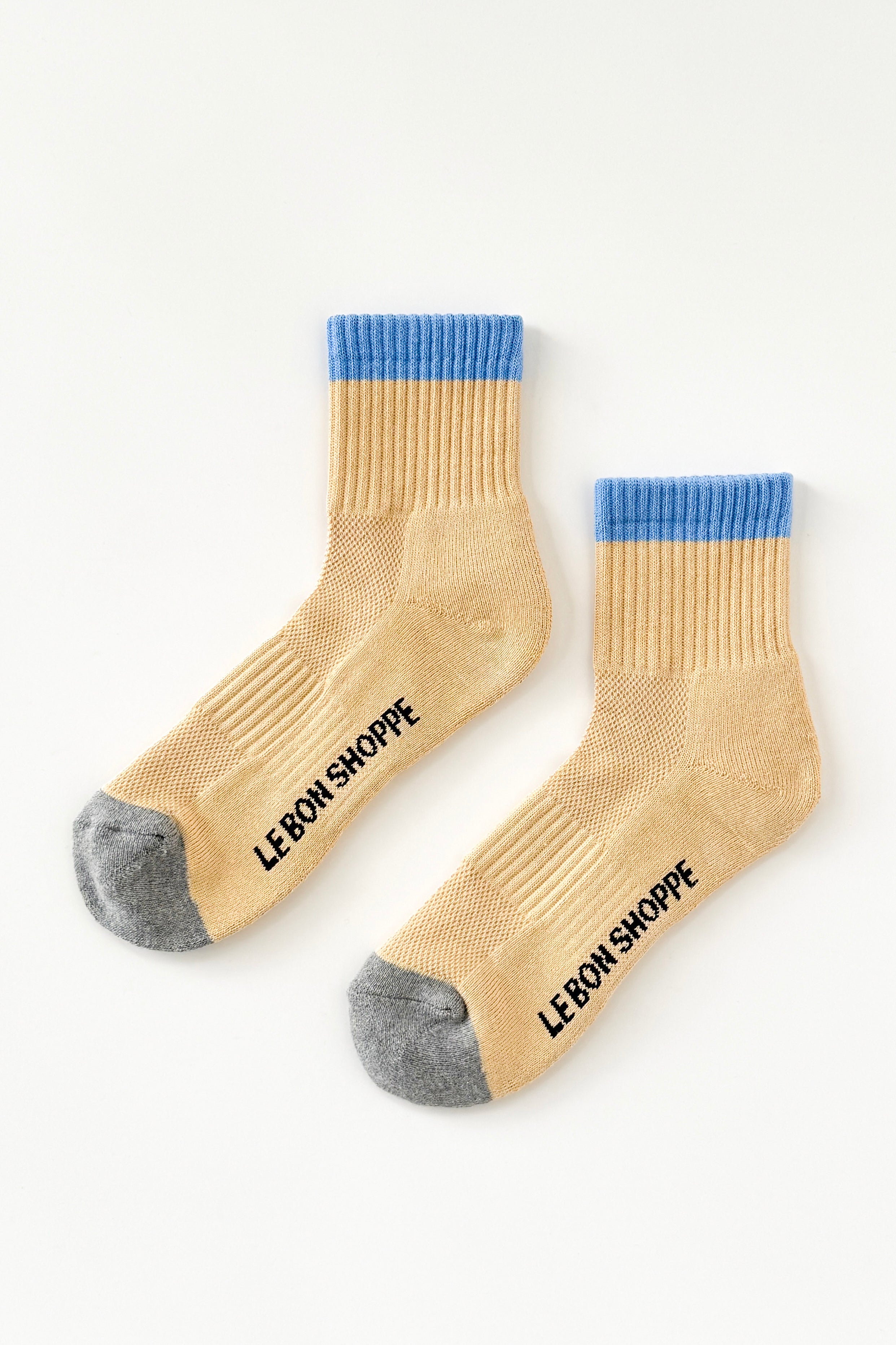 Color Block Girlfriend Socks - Yellow Blue
