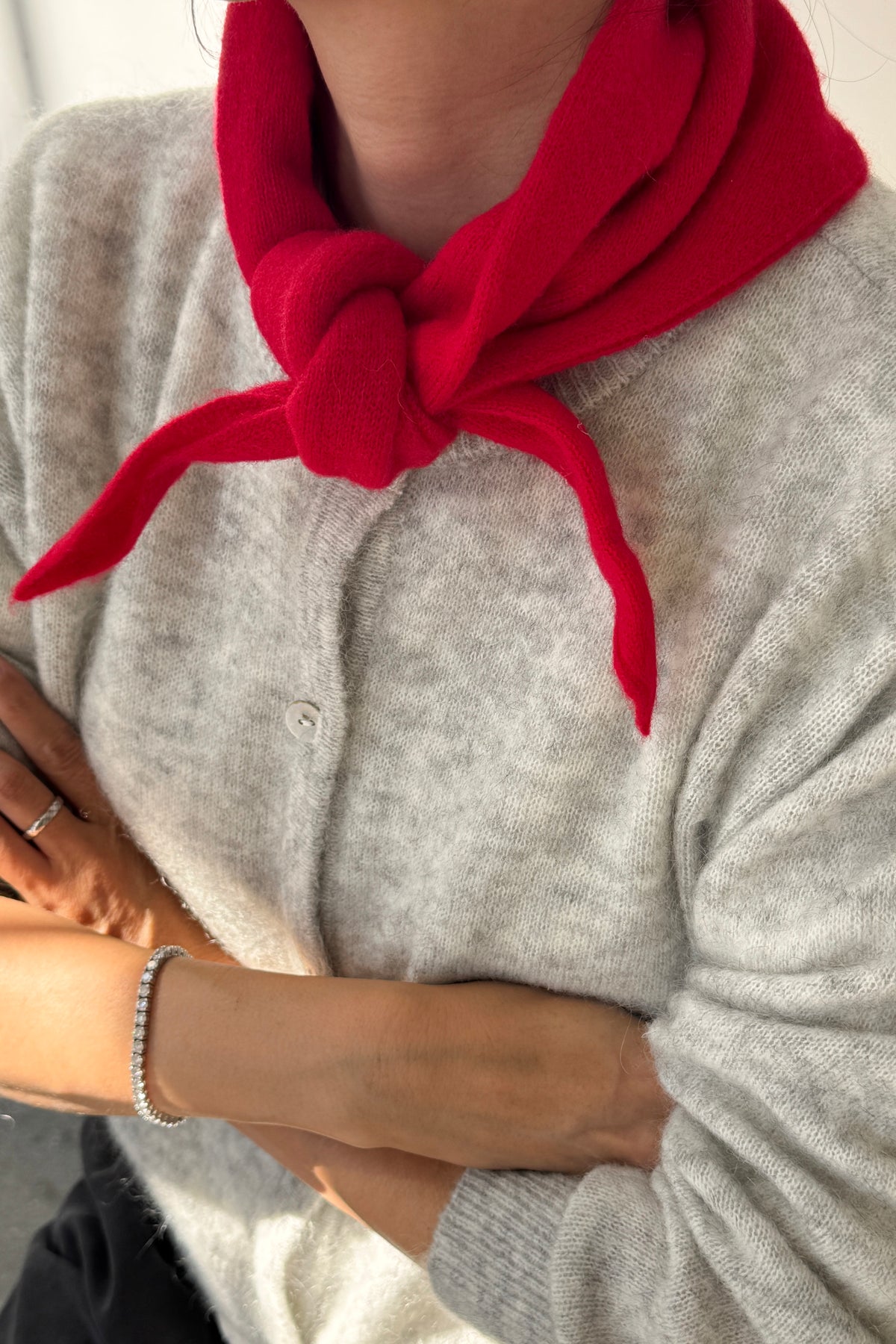 Cashmere Blend Bandana - Red