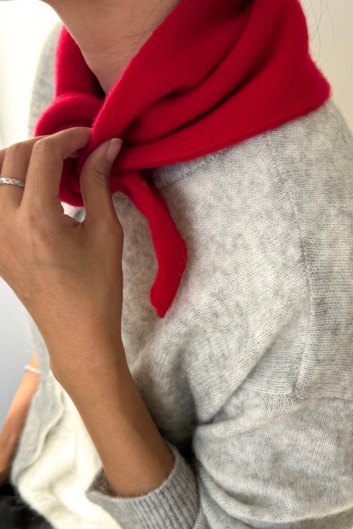 Cashmere Blend Bandana - Red