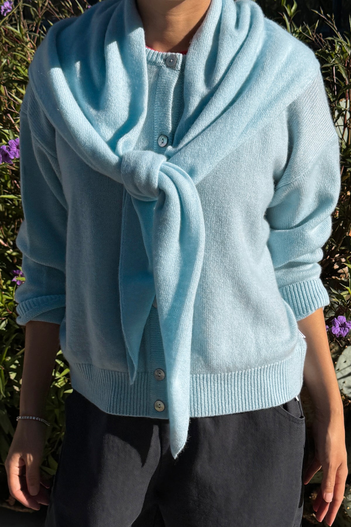 Cashmere Blend Shawl - Baby Blue