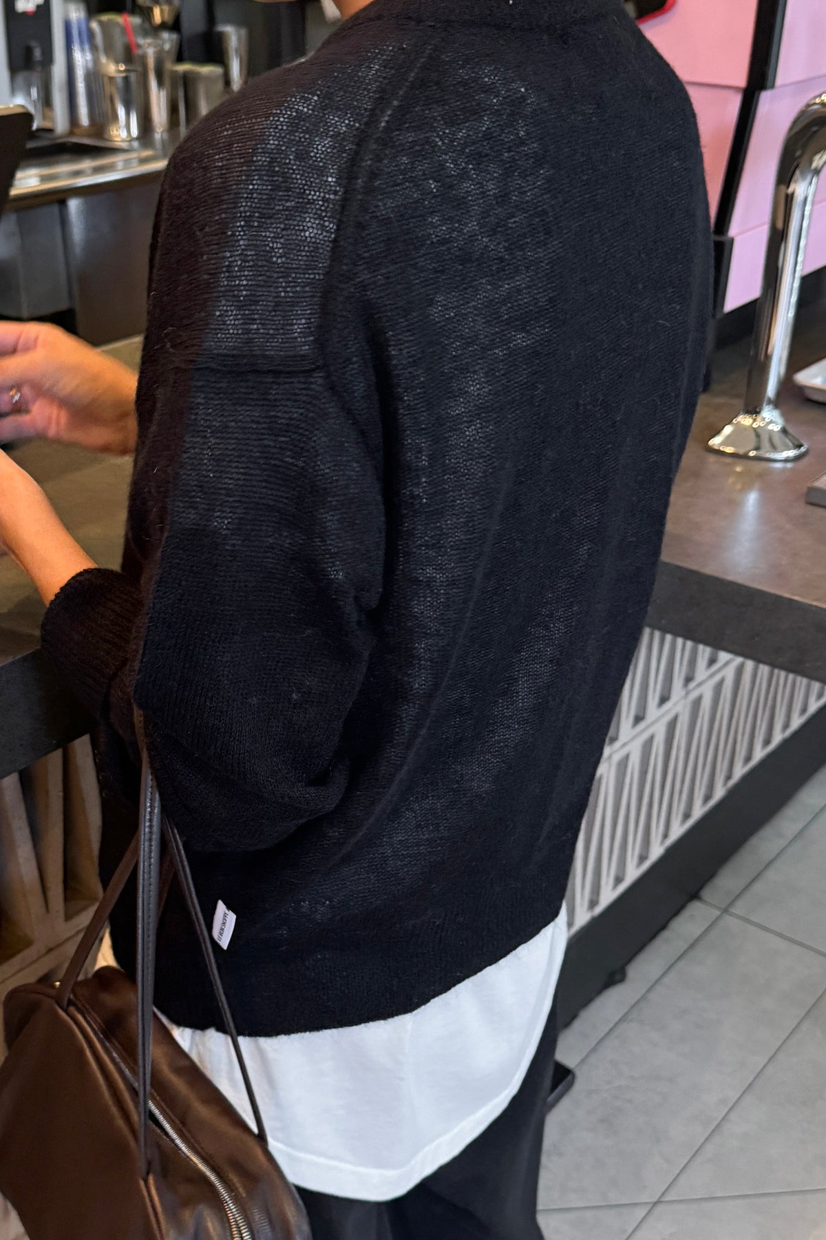 Cecile Crew Neck Mohair Sweater - Black