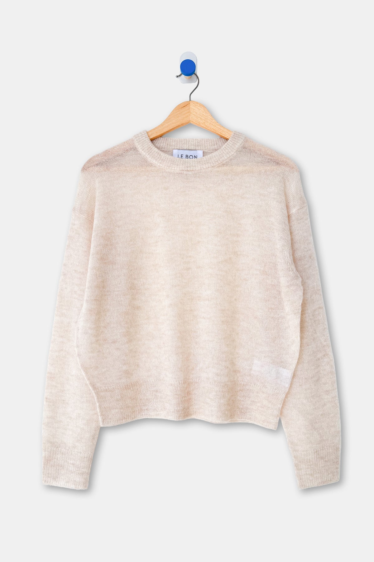 Cecile Crew Neck Mohair Sweater - Oatmeal