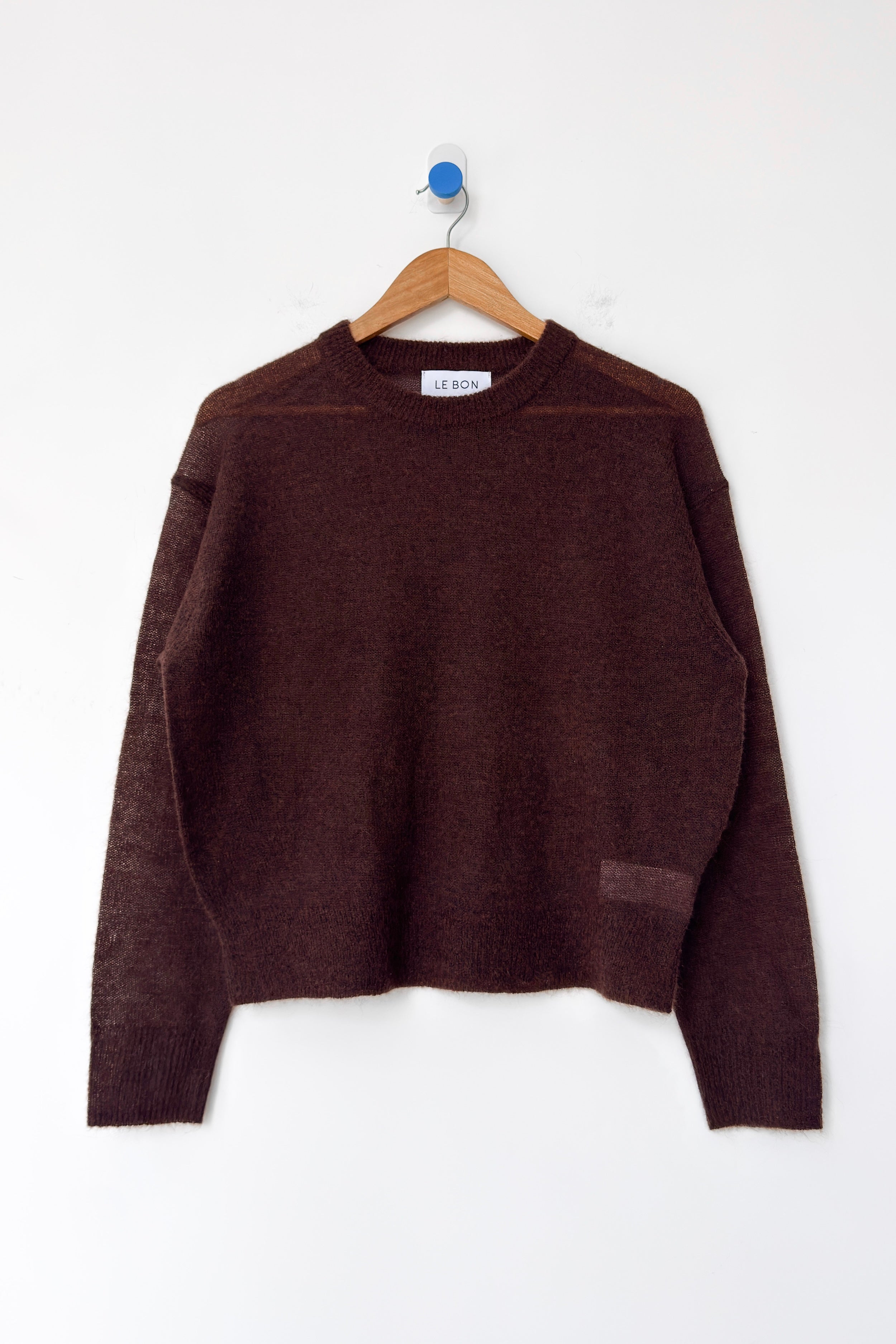 Cecile Crew Neck Mohair Sweater - Espresso