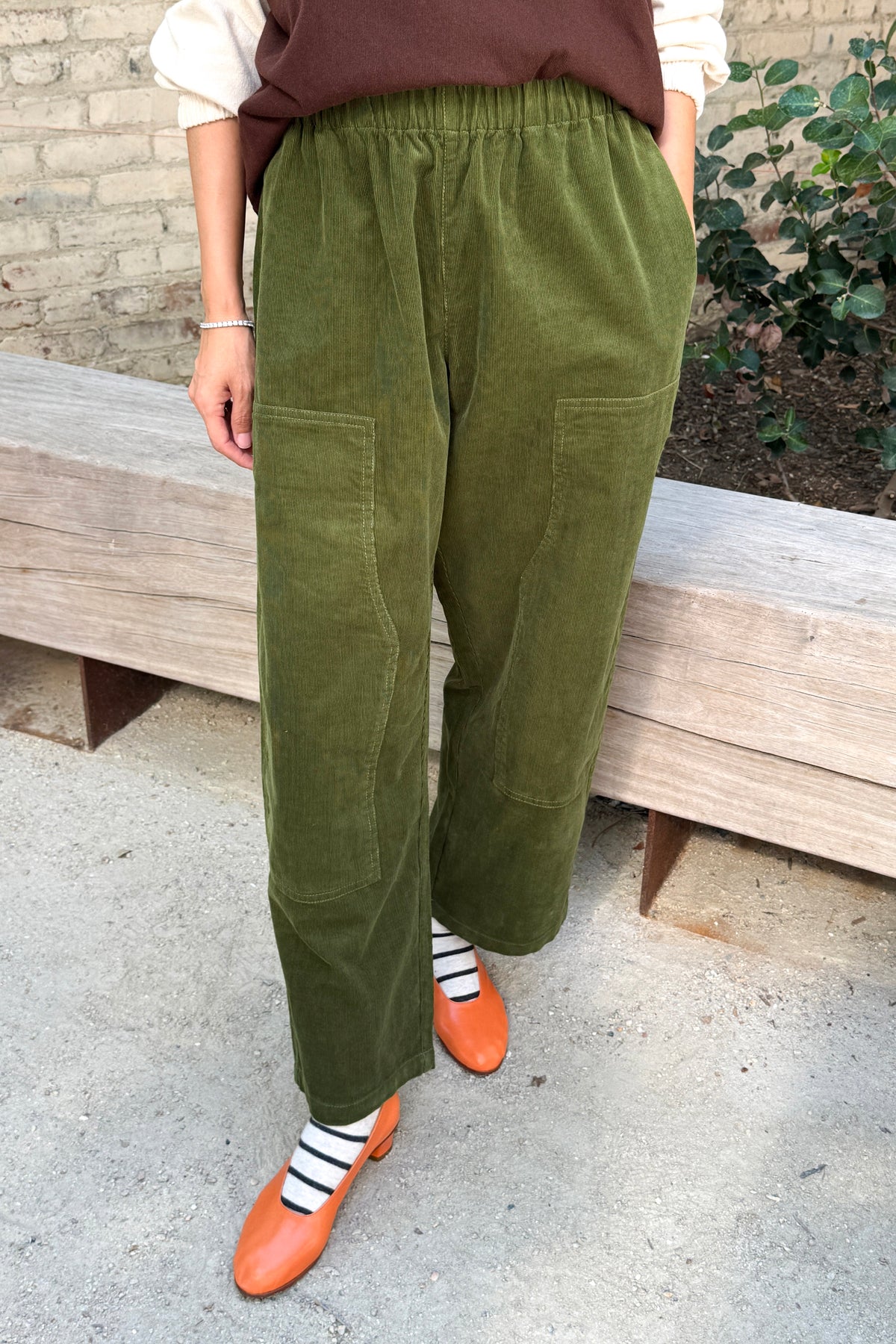 Corduroy Gardener's Pants - Bay Leaf