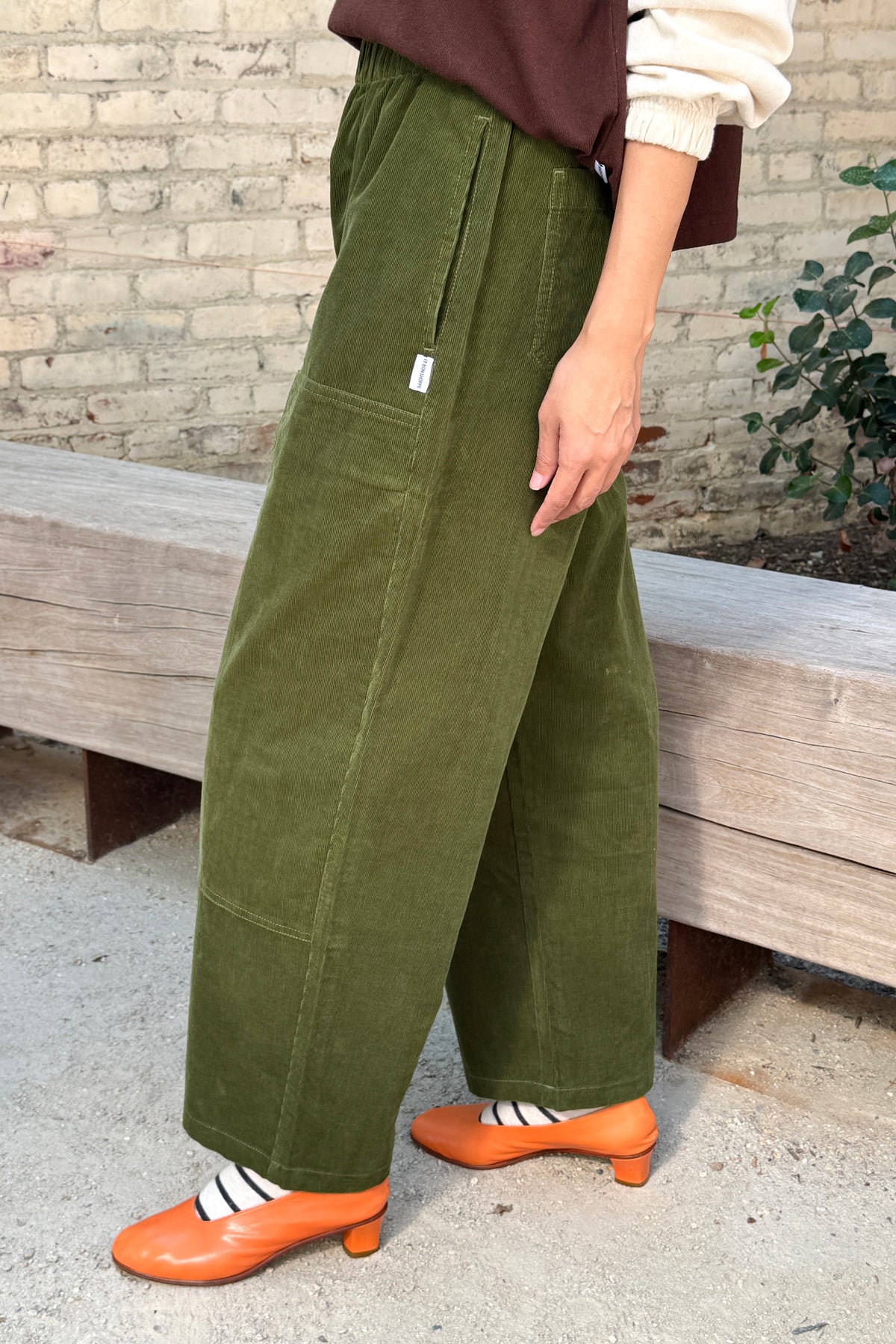Corduroy Gardener's Pants - Bay Leaf