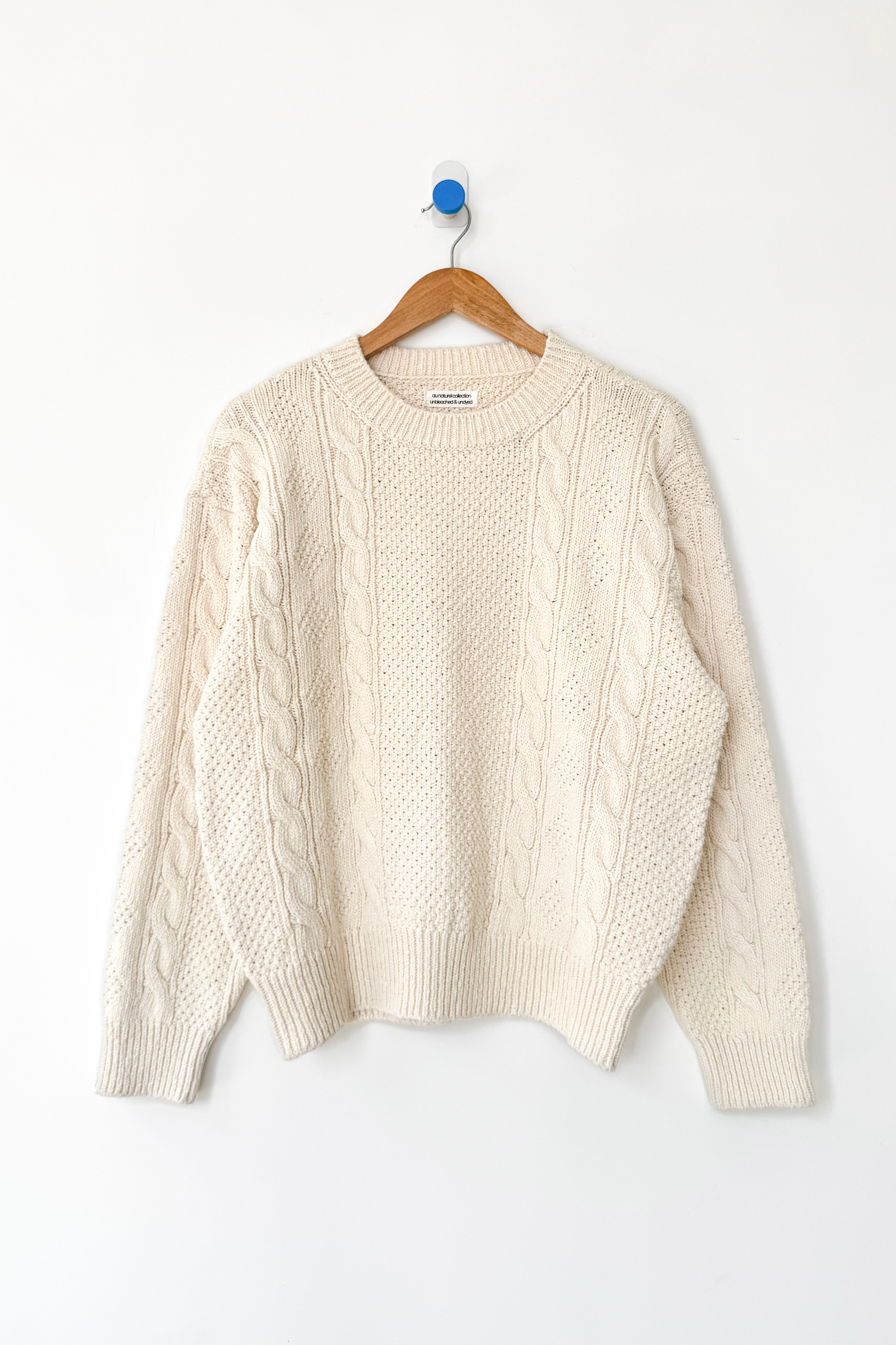 Cotton Fisherman Sweater - Naturel