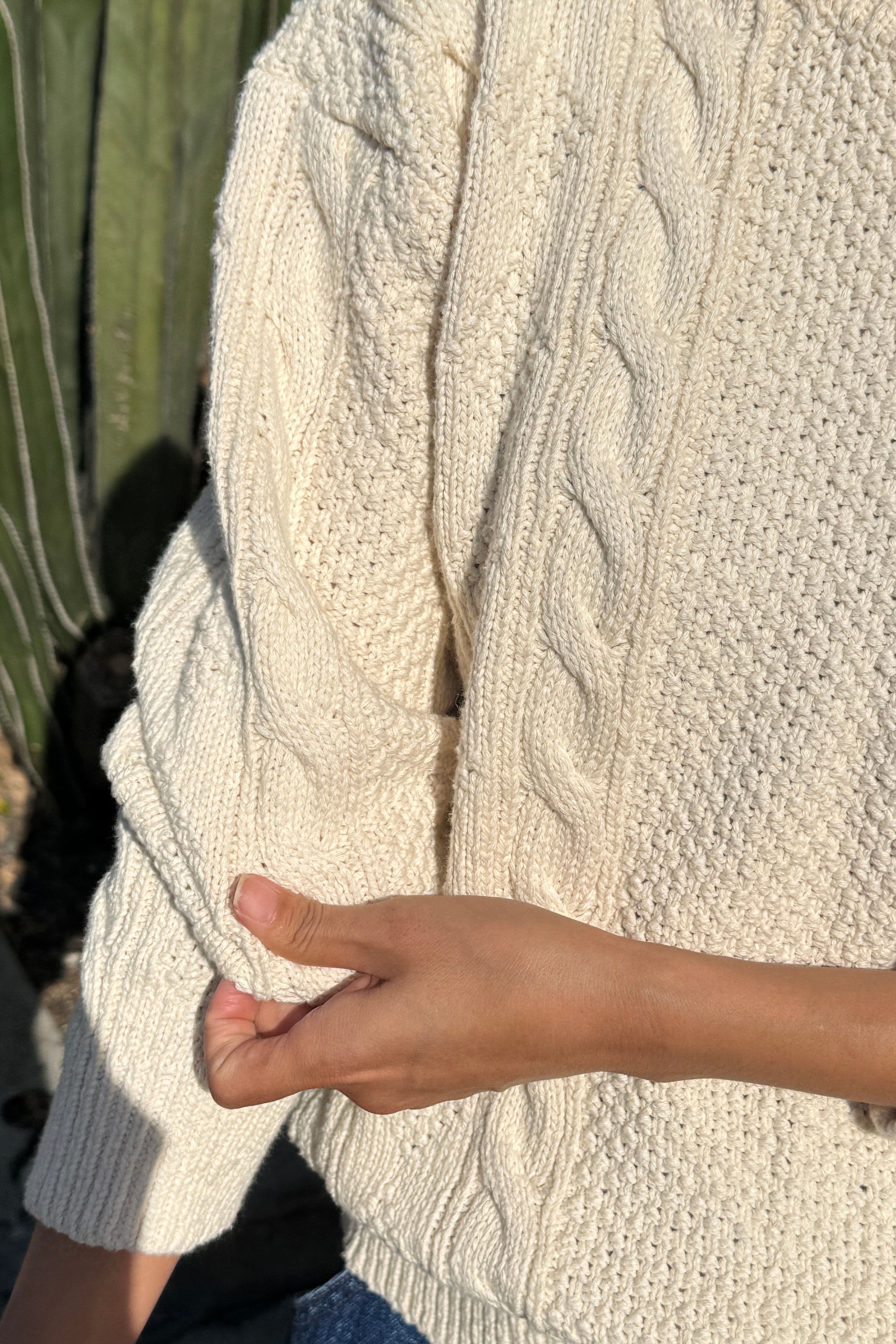 Cotton Fisherman Sweater - Naturel