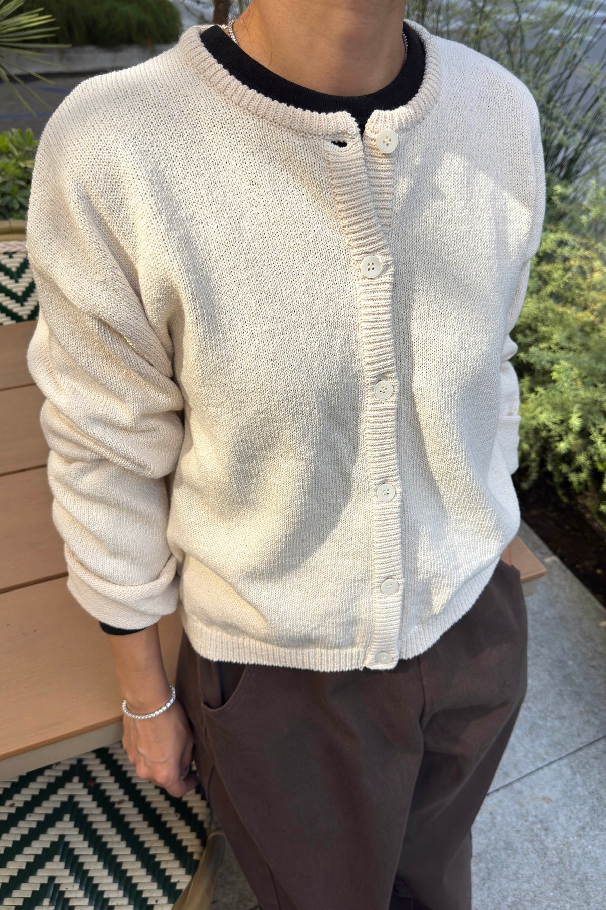 Cotton Leila Cardigan - Naturel