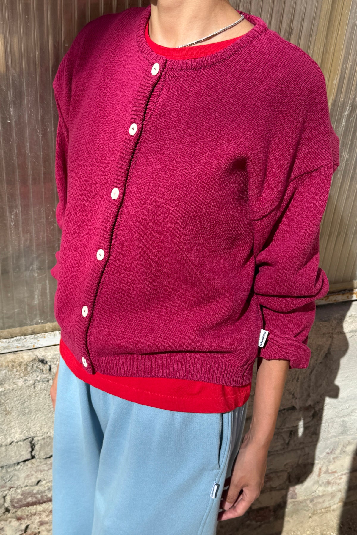 Cotton Leila Cardigan - Prune
