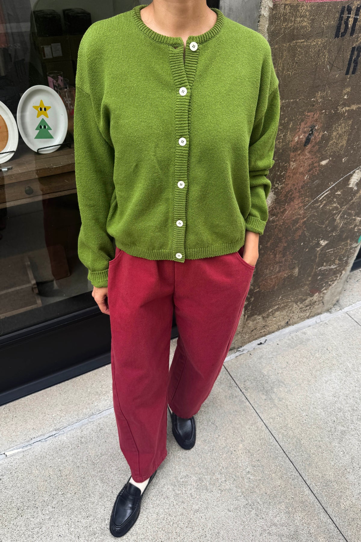 Cotton Leila Cardigan - Avocado