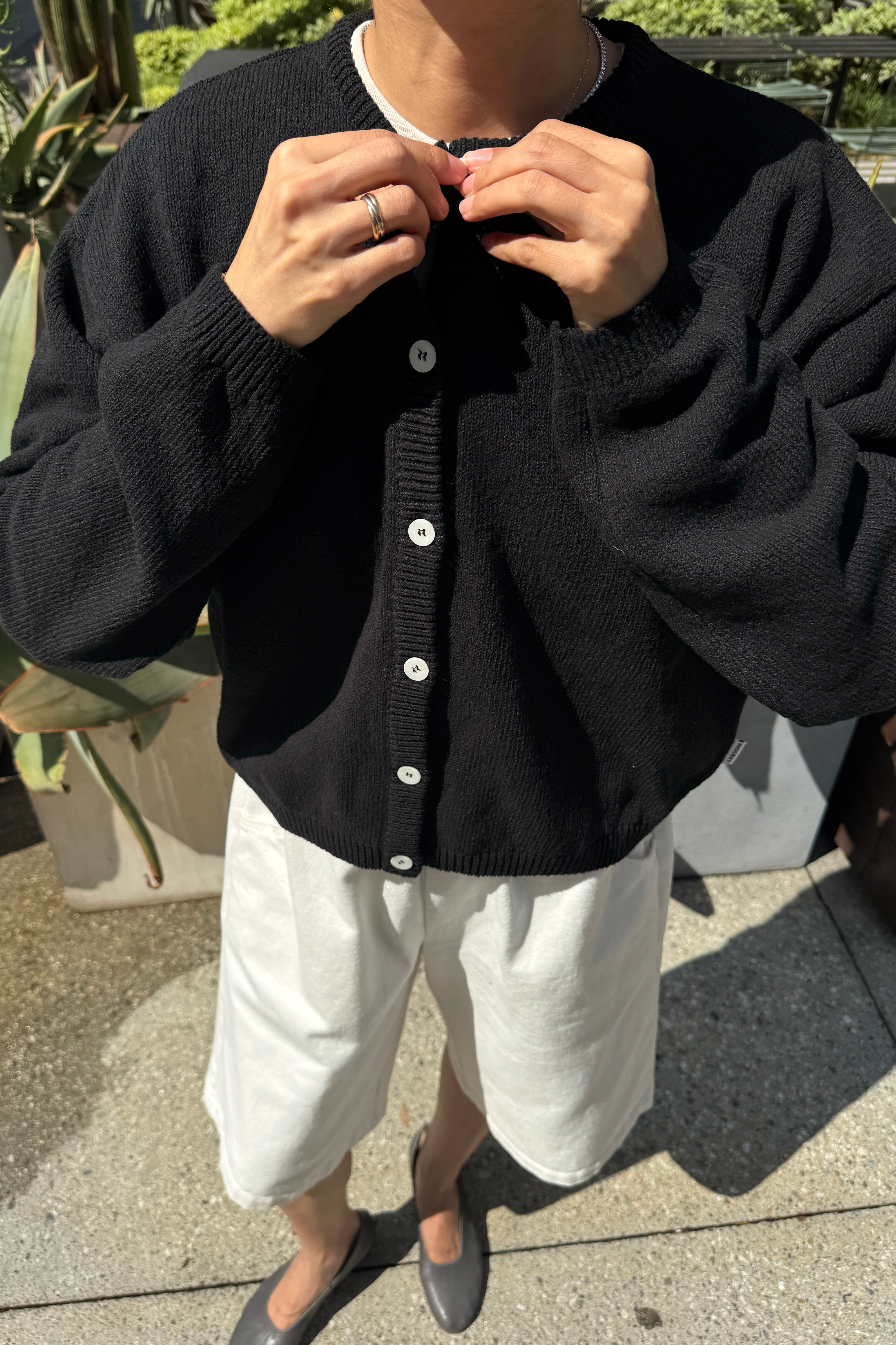 Cotton Leila Cardigan - Black