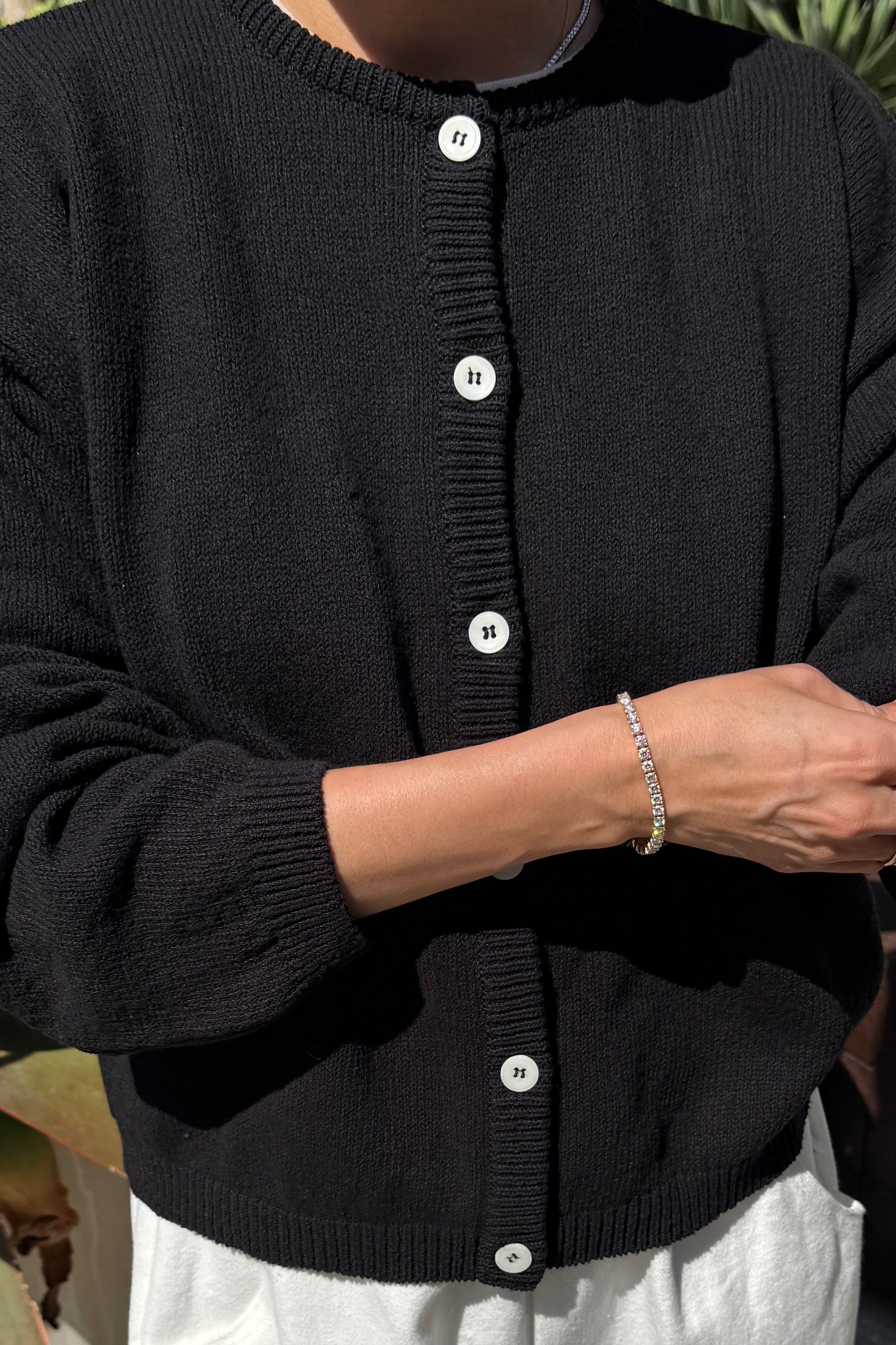 Cotton Leila Cardigan - Black