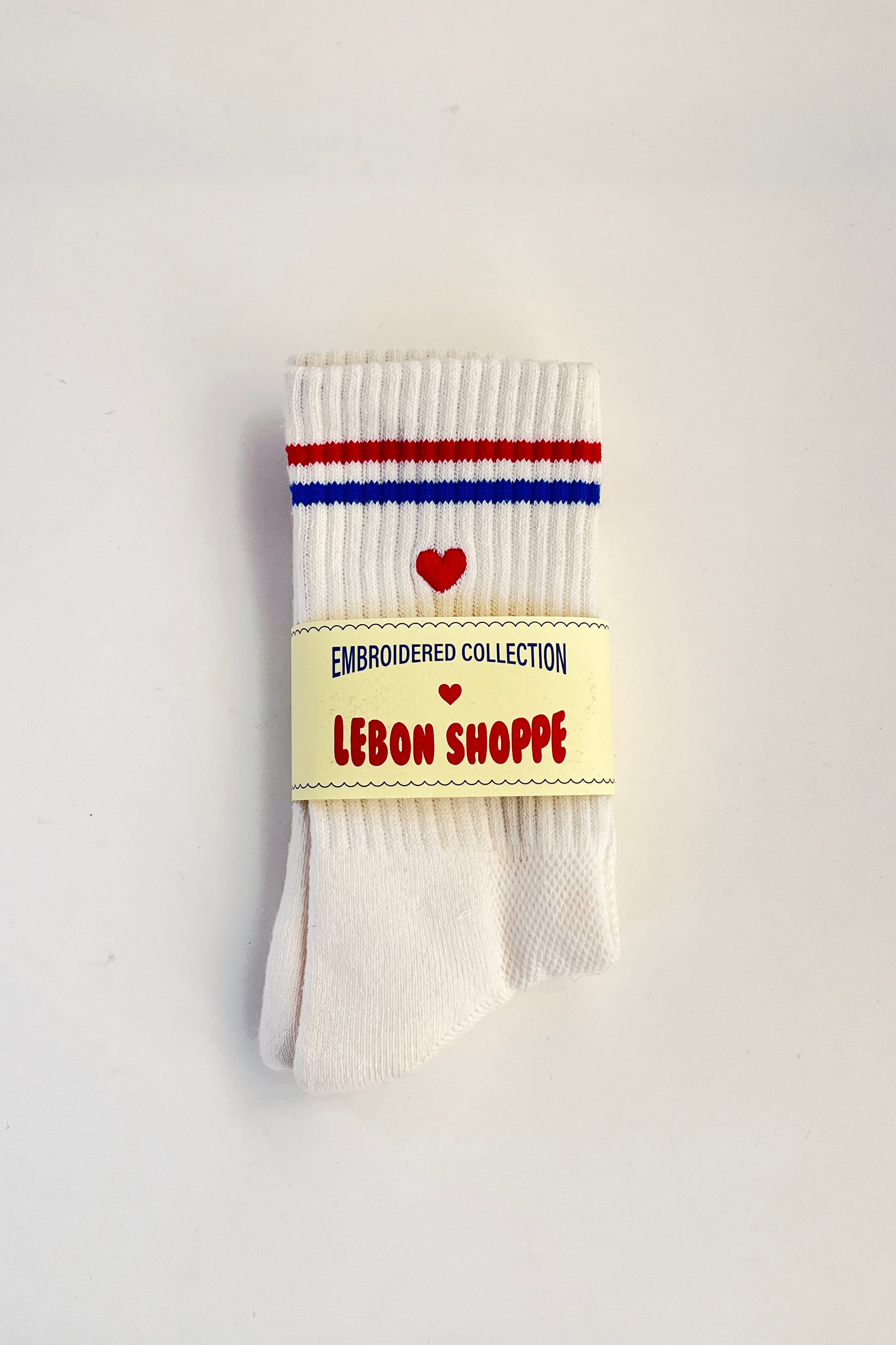 Chaussettes boyfriend brodées - LAIT + COEUR