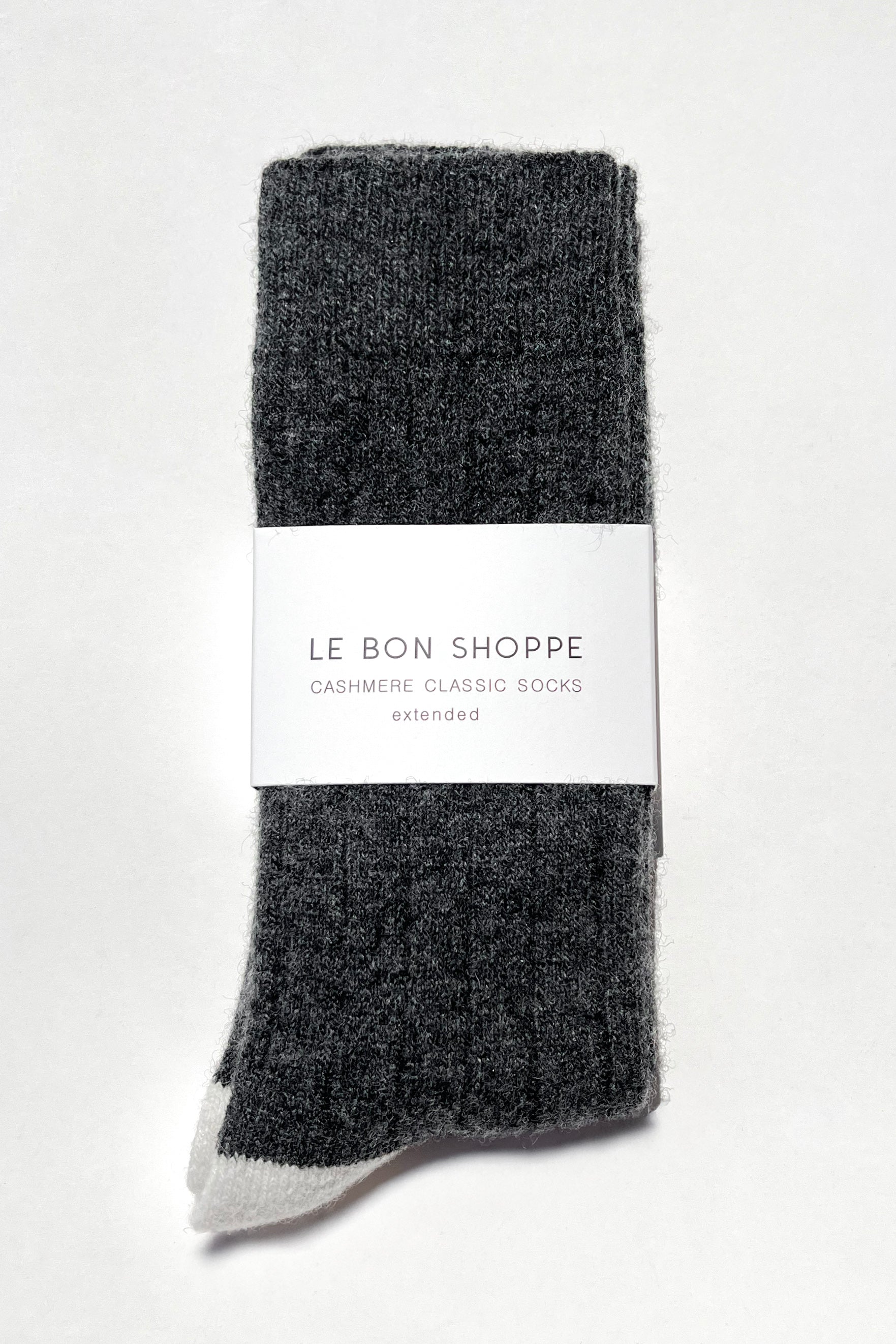 EXTENDED Cashmere Classic Socks - Charcoal Melange