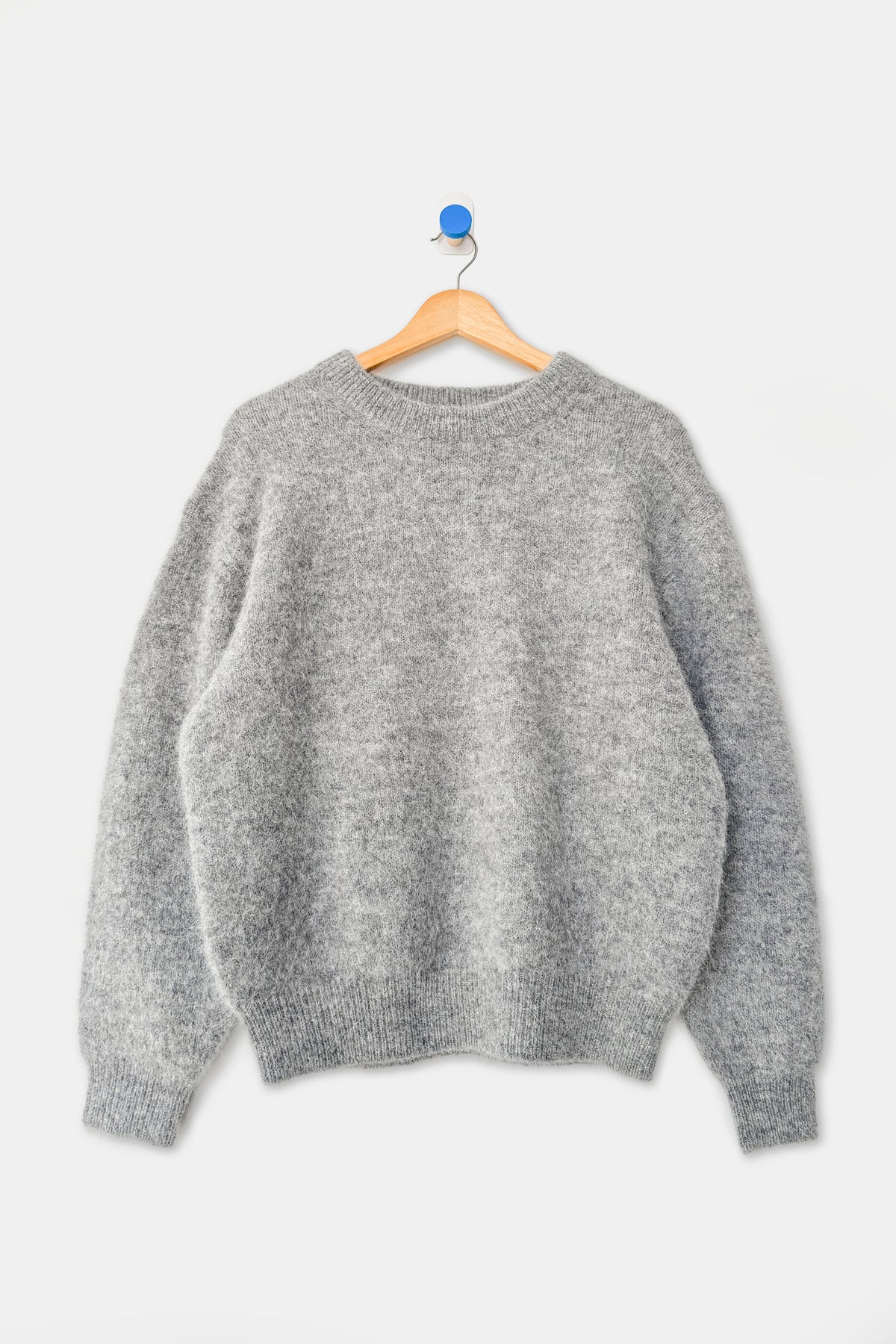 Elio Crew Neck Alpaca Sweater - Ht. Grey