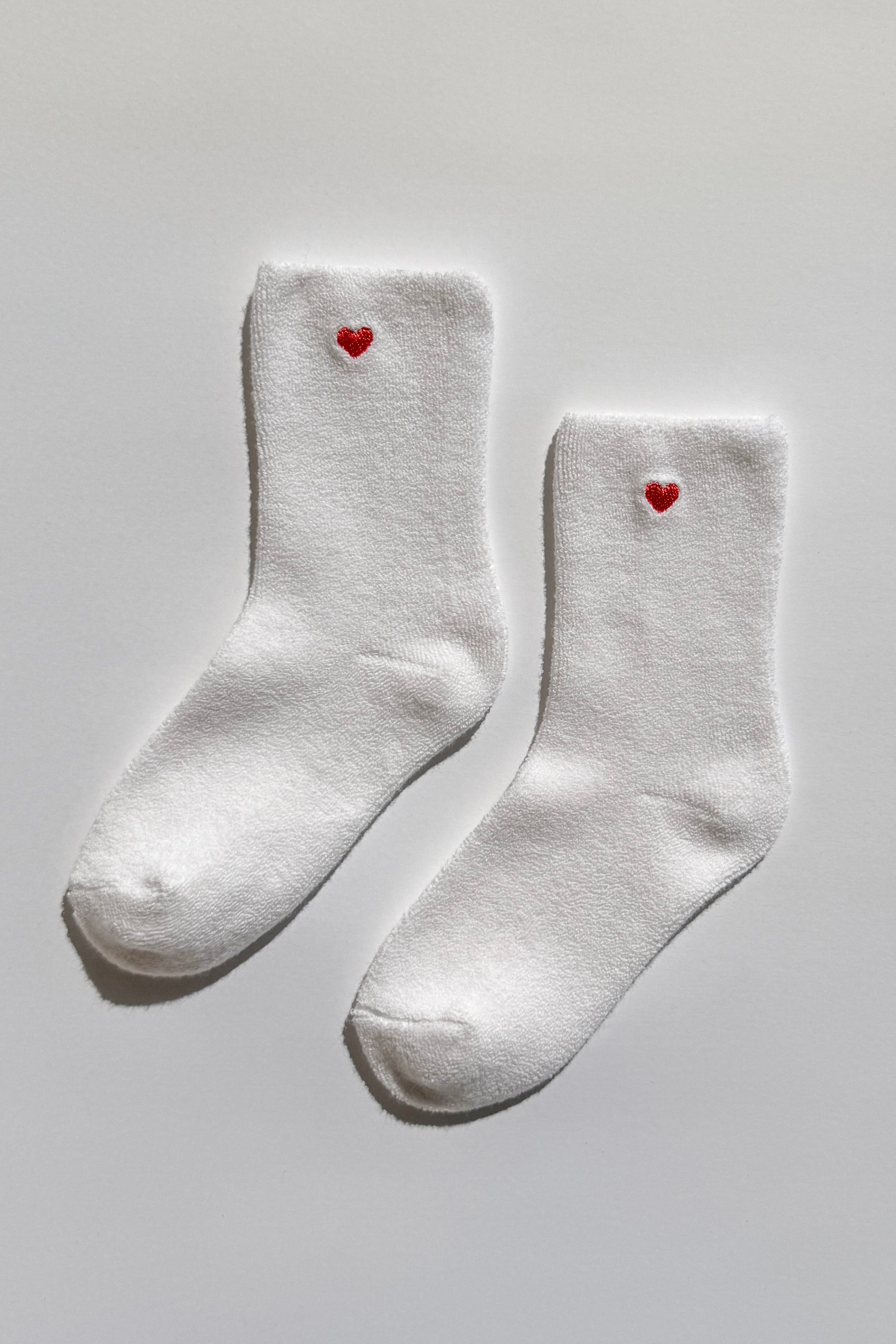 Embroidered Cloud Socks - White + Heart