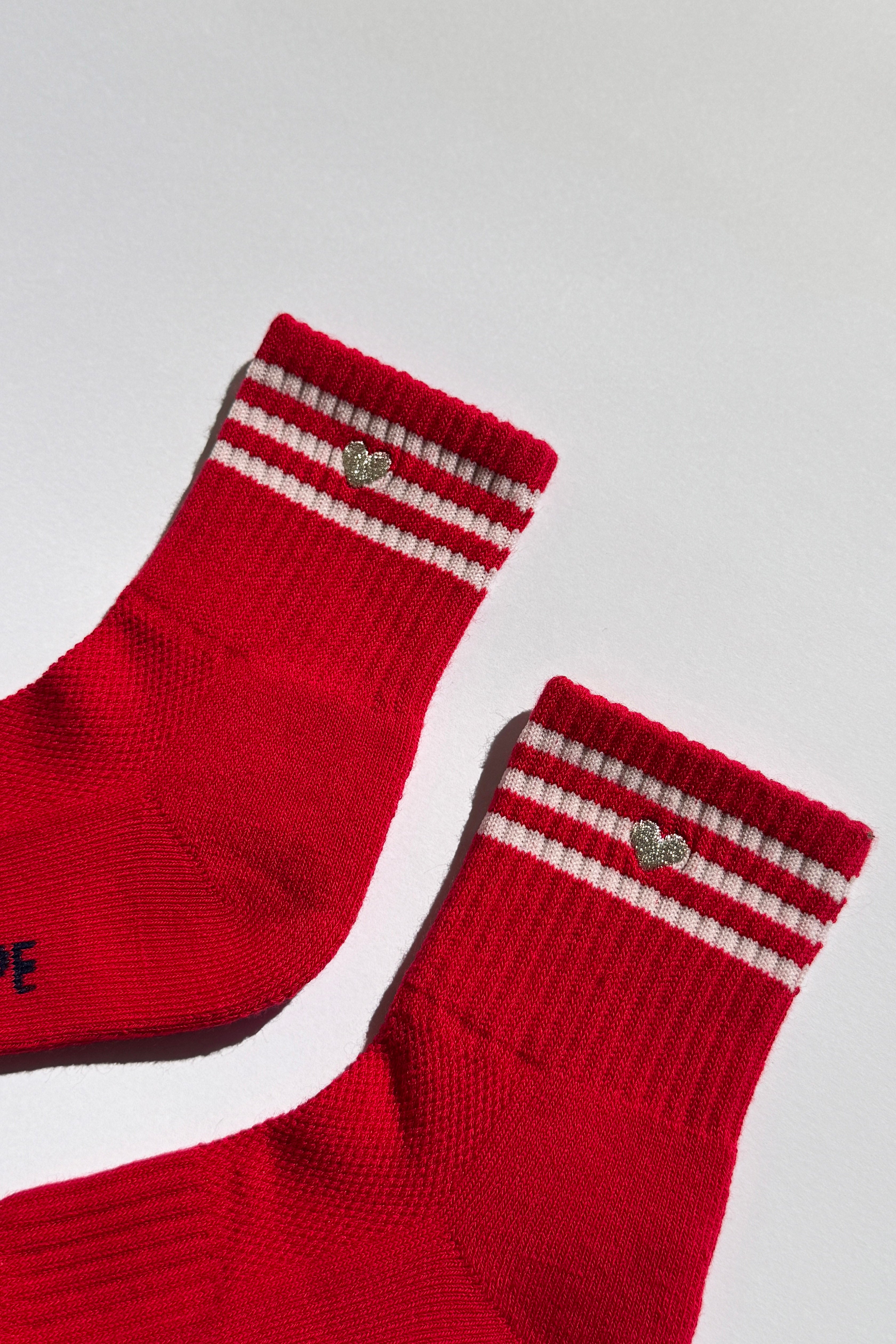 Embroidered Girlfriend Socks - SCARLET+ HEART