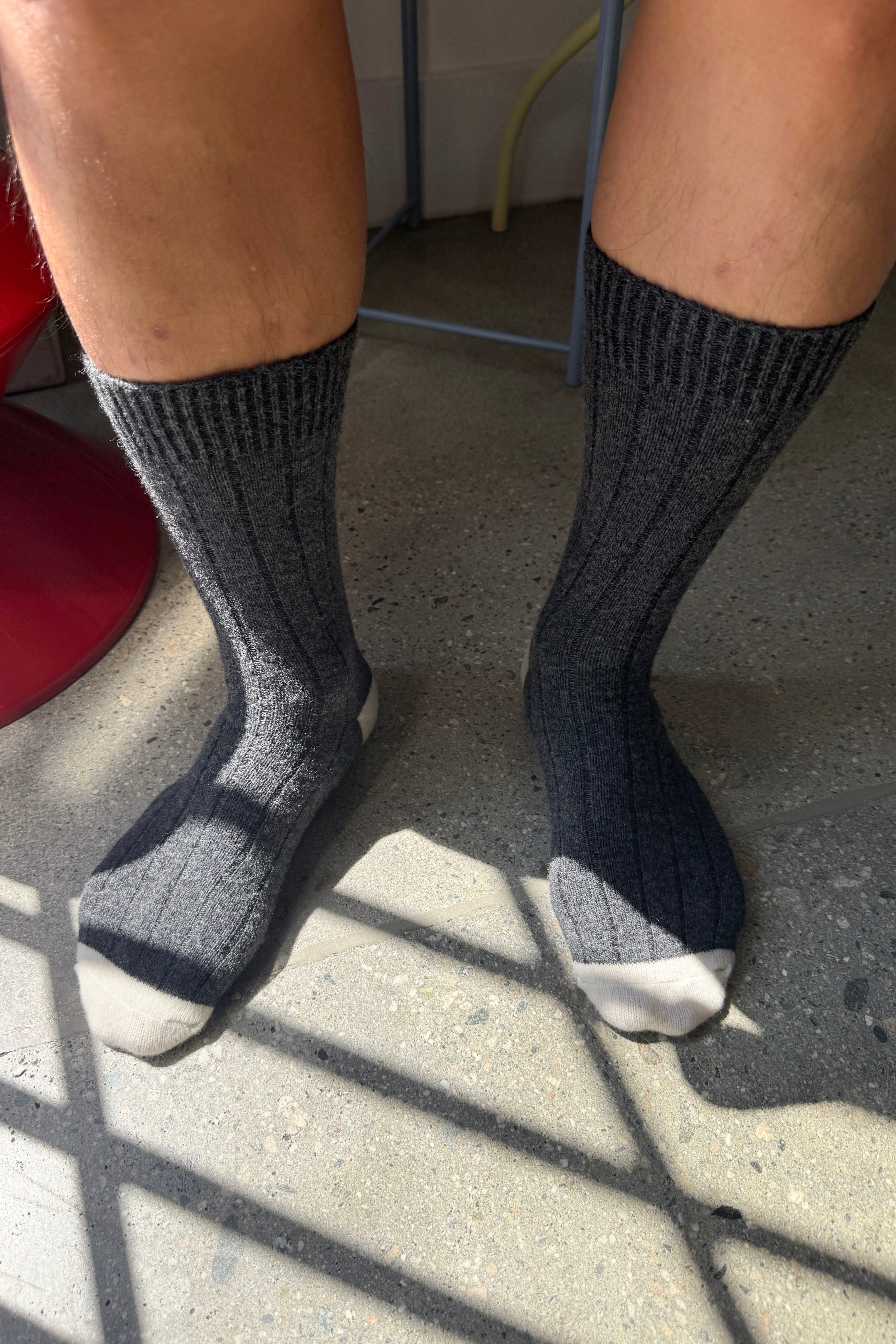 EXTENDED Cashmere Classic Socks - Charcoal Melange