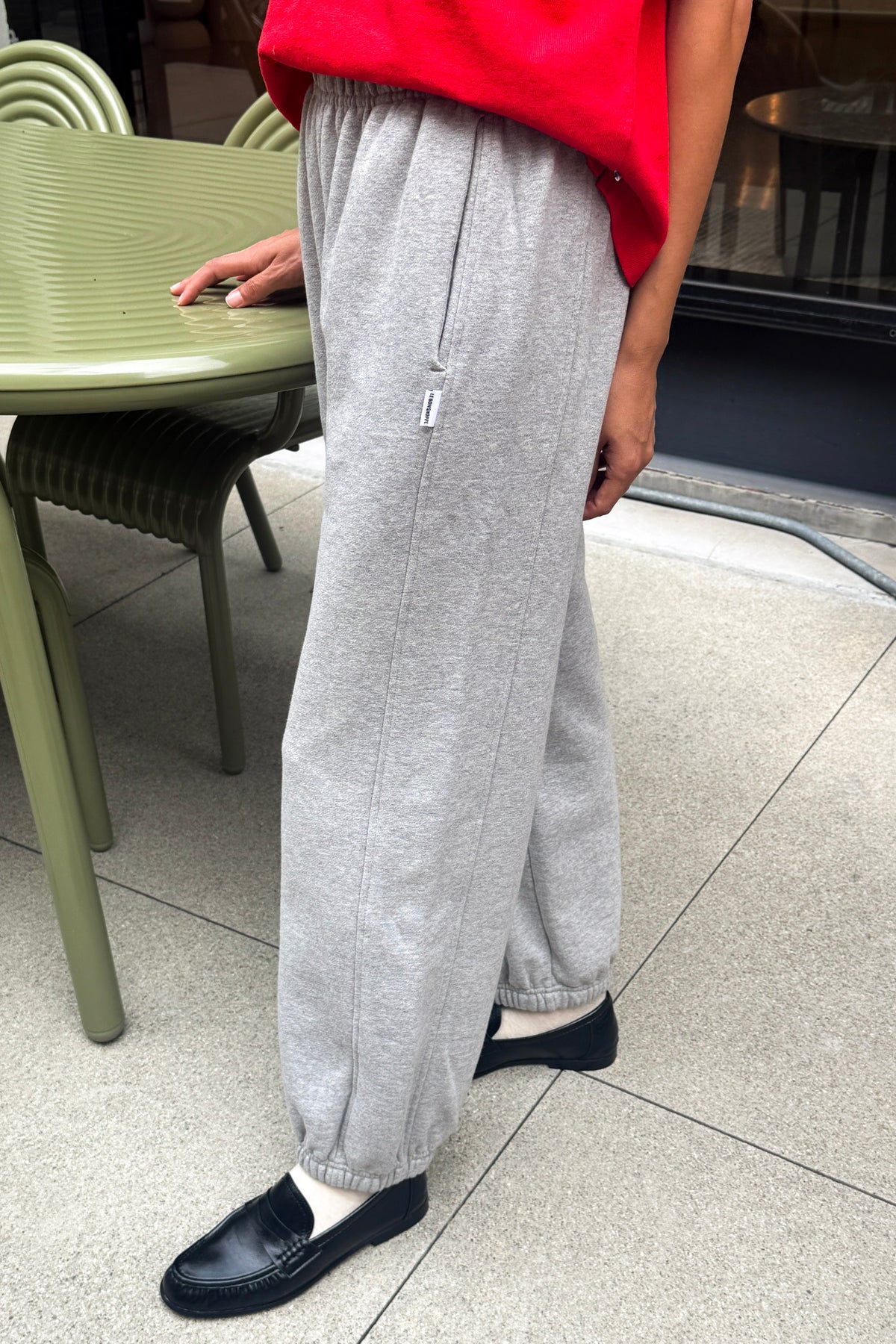 French Terry Balloon Pants - Melange Grey