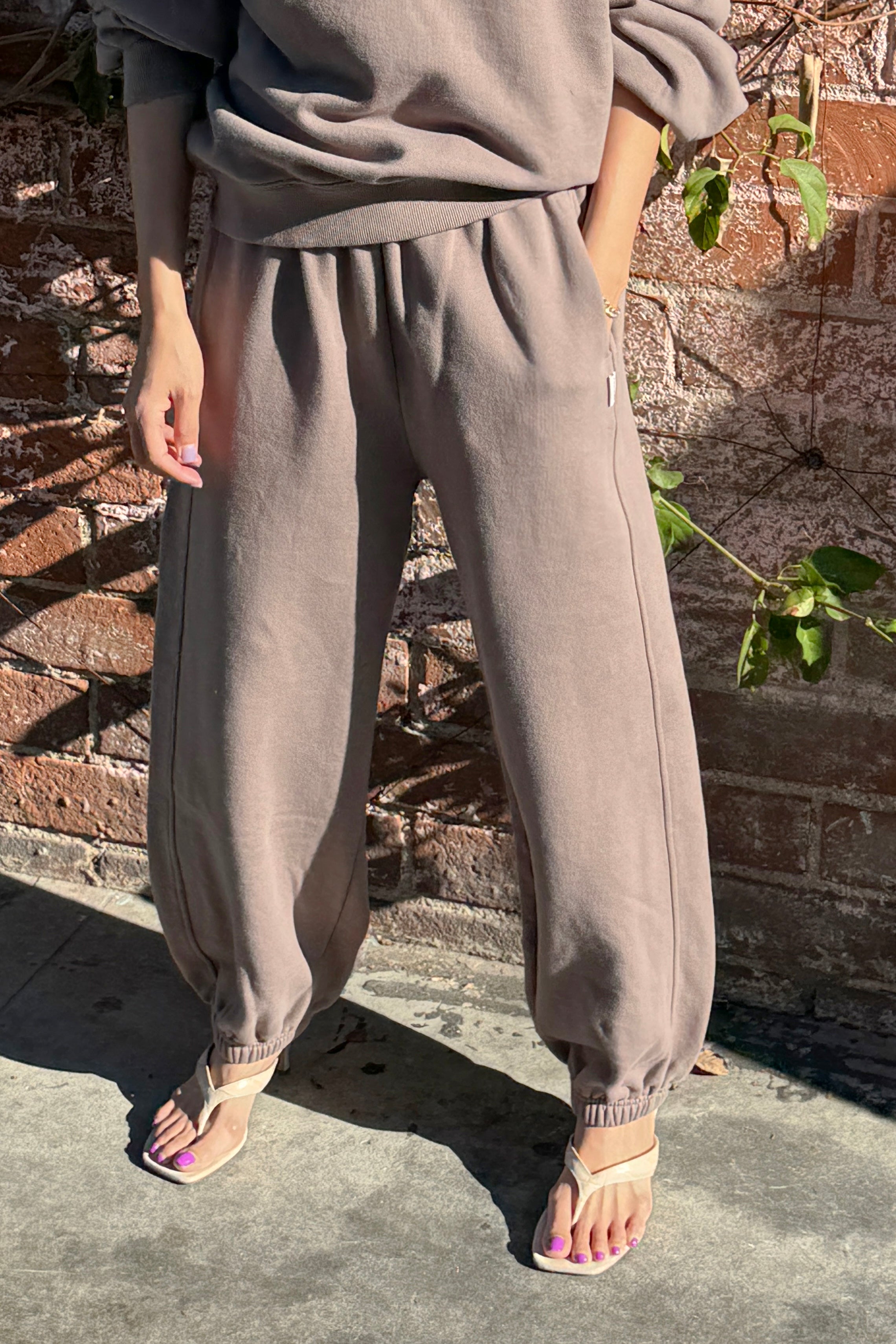 French Terry Balloon Pants - Mushroom