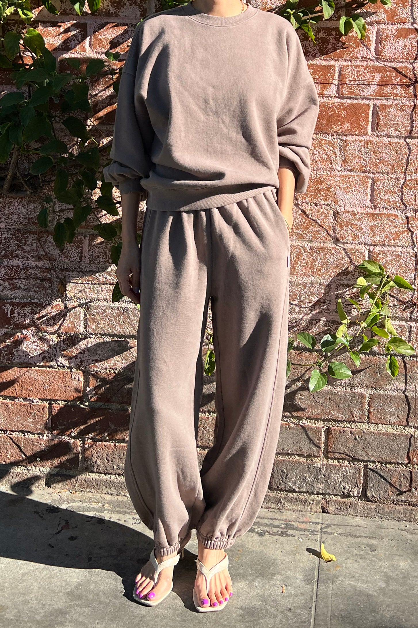 French Terry Balloon Pants - Mushroom