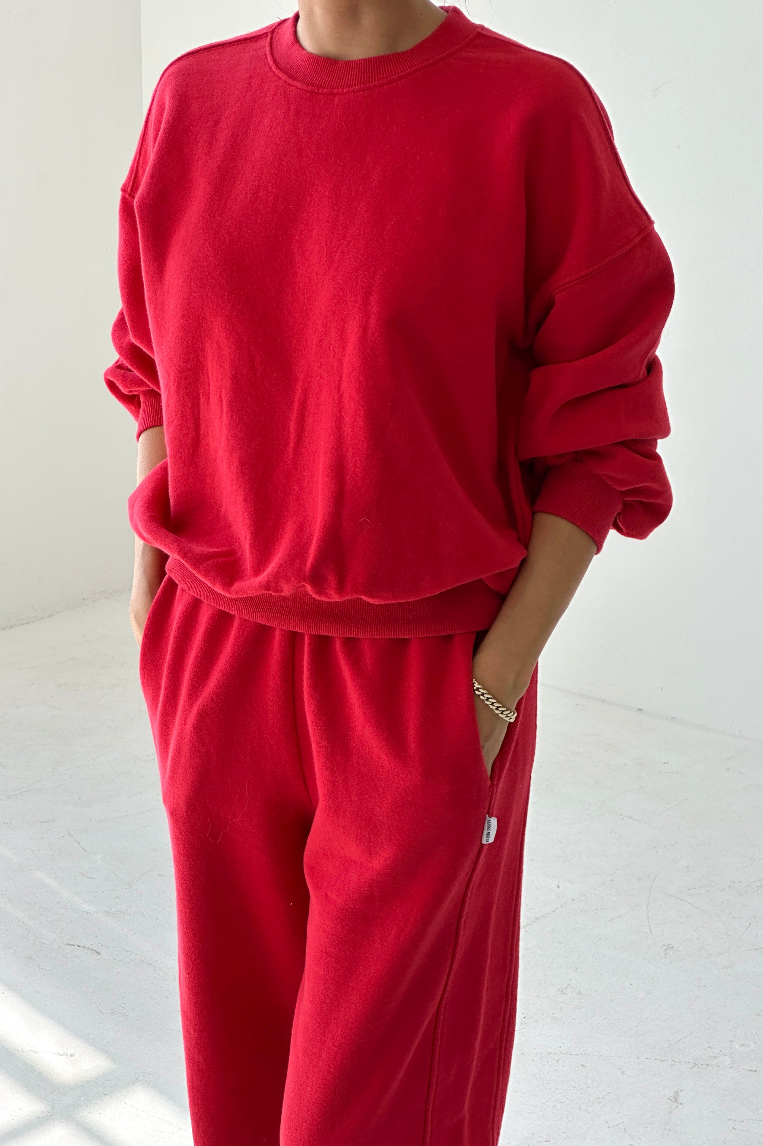 French Terry Core Sweatshirt - Red Tulip