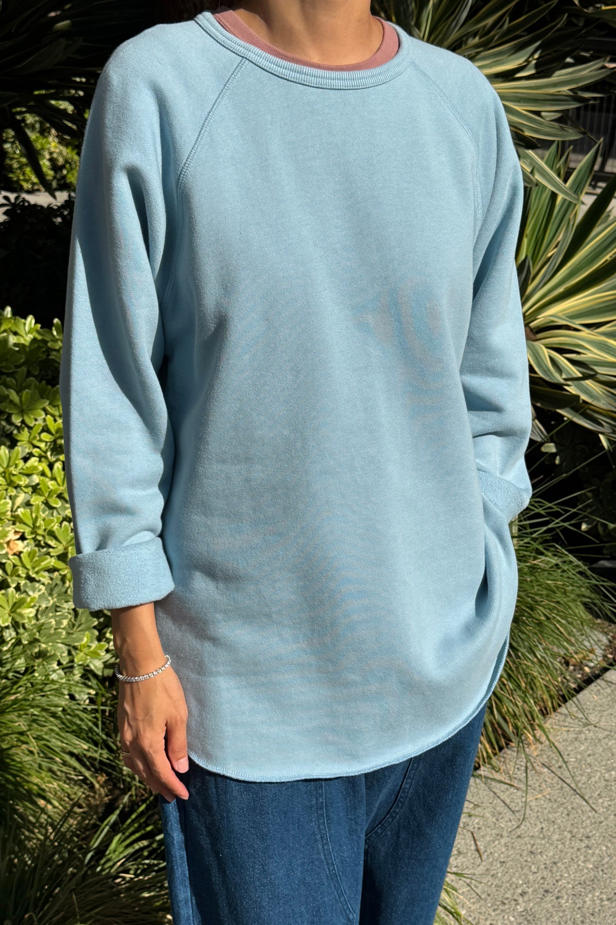 French Terry Raglan Tee - Dream Blue