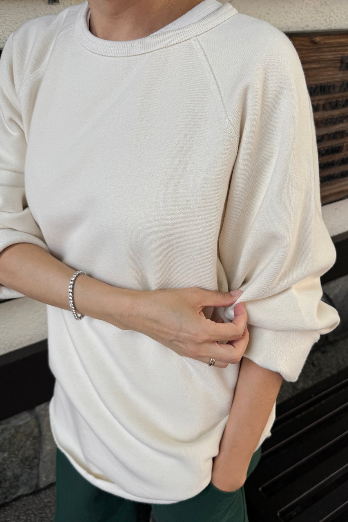 French Terry Raglan Tee - Naturel