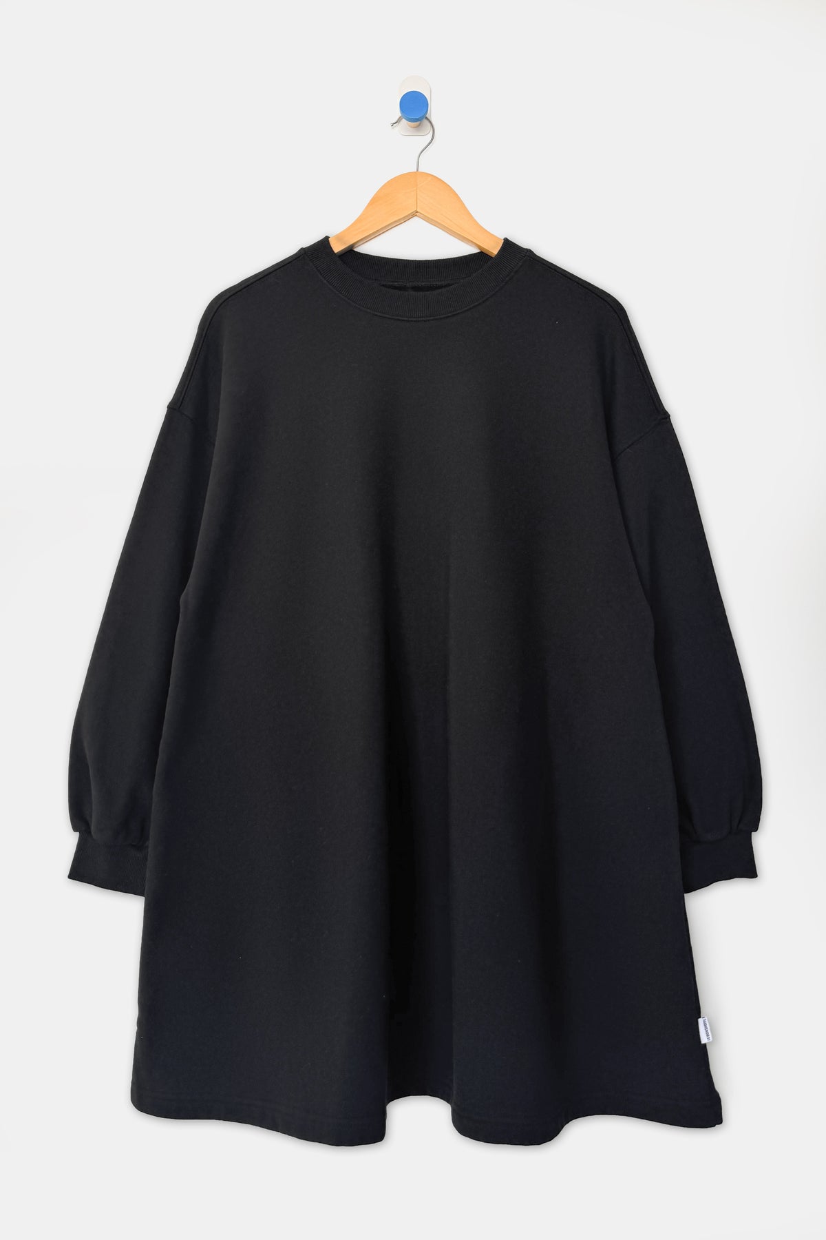 French Terry Swing Dress - Black