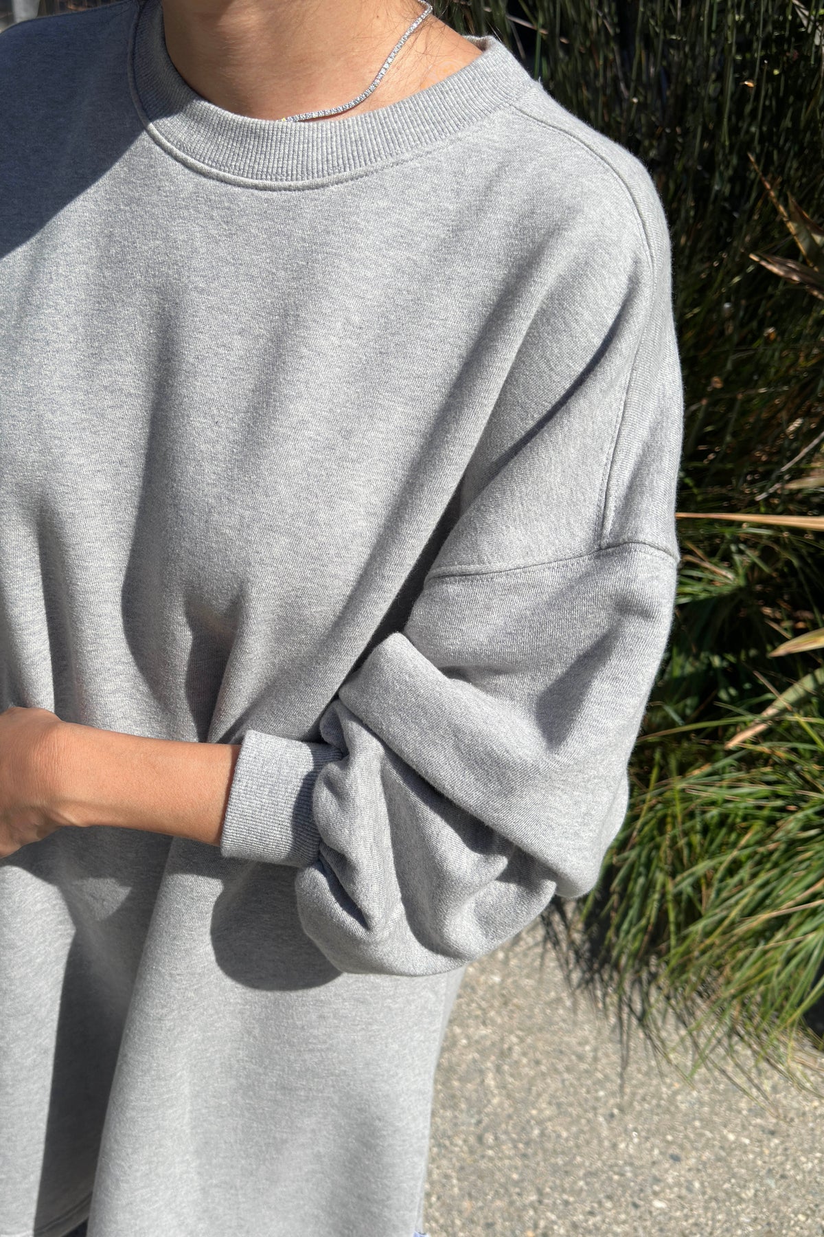 French Terry Swing Dress - Melange Grey