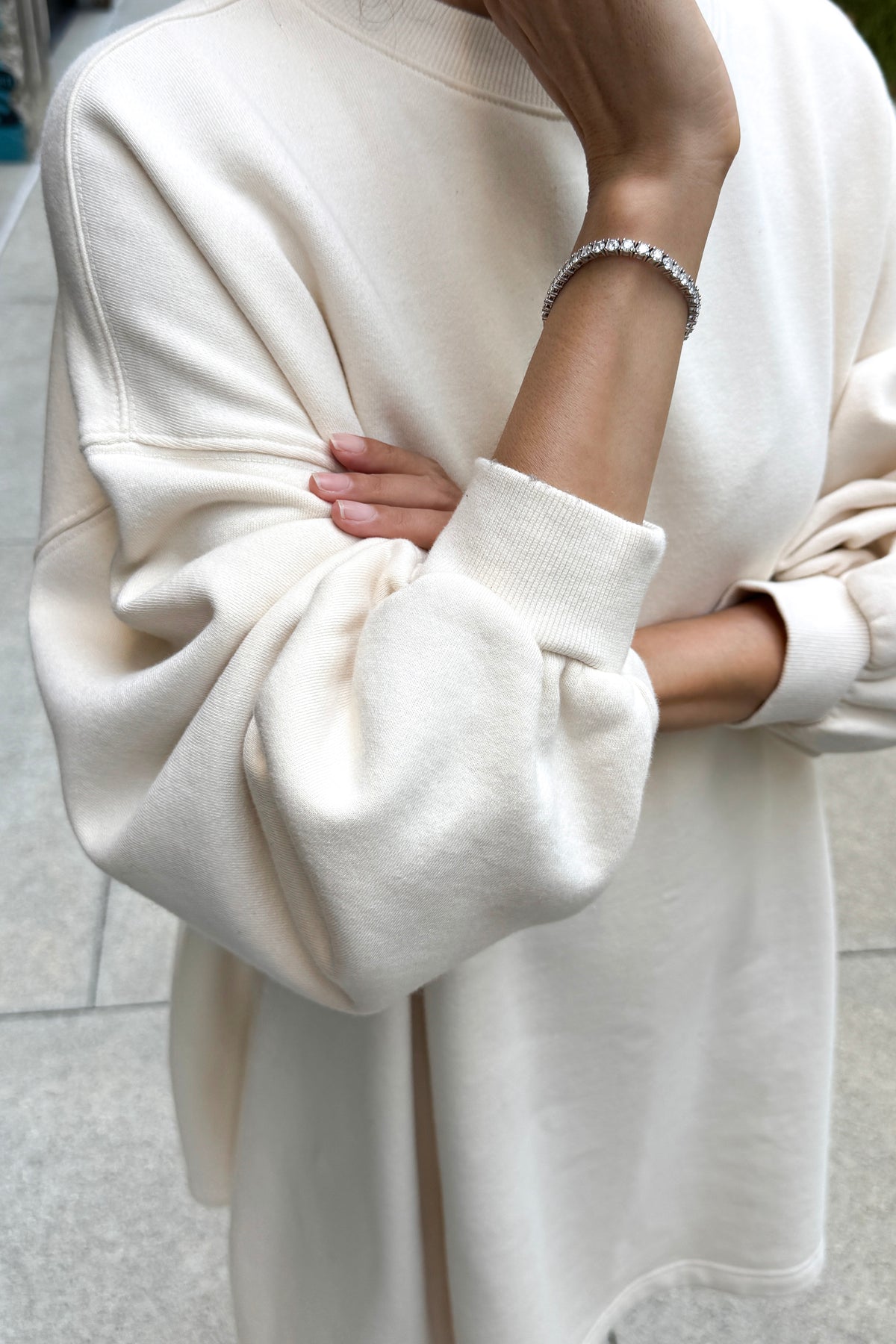 French Terry Swing Dress - Naturel
