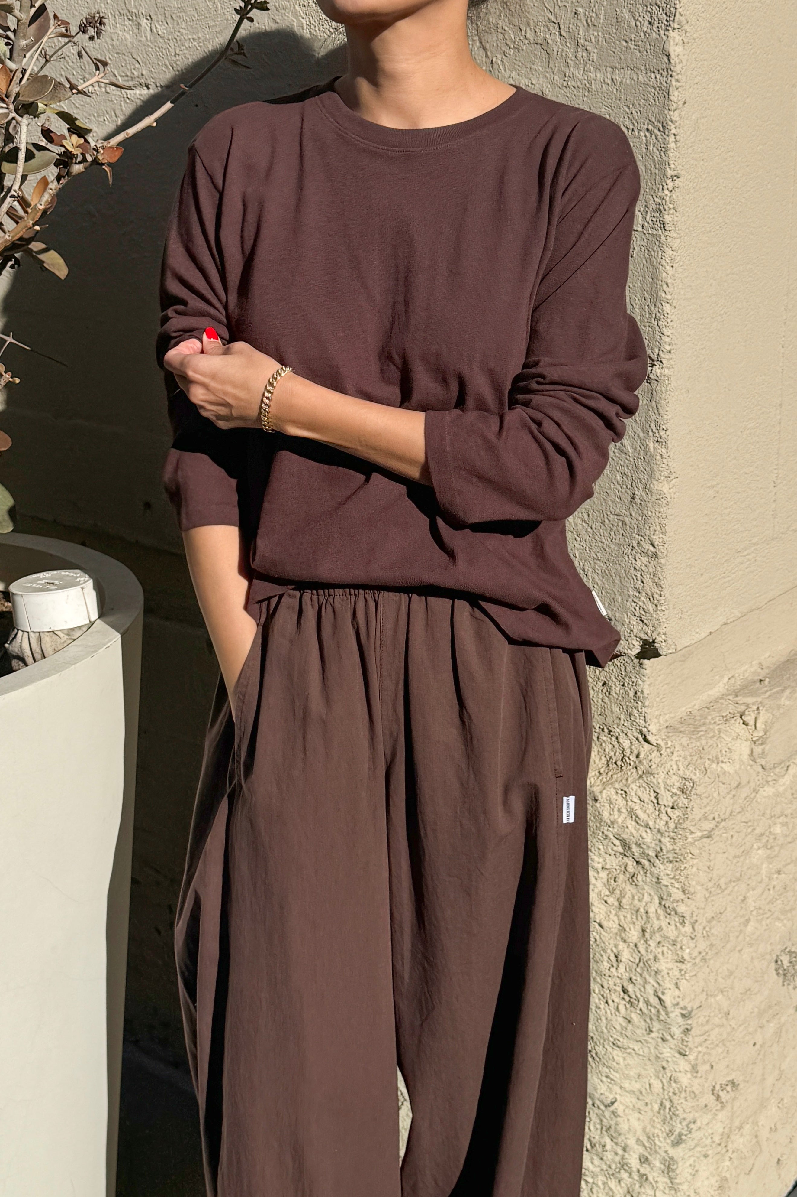 Foundation Long Sleeve Tee - Dark Cacao