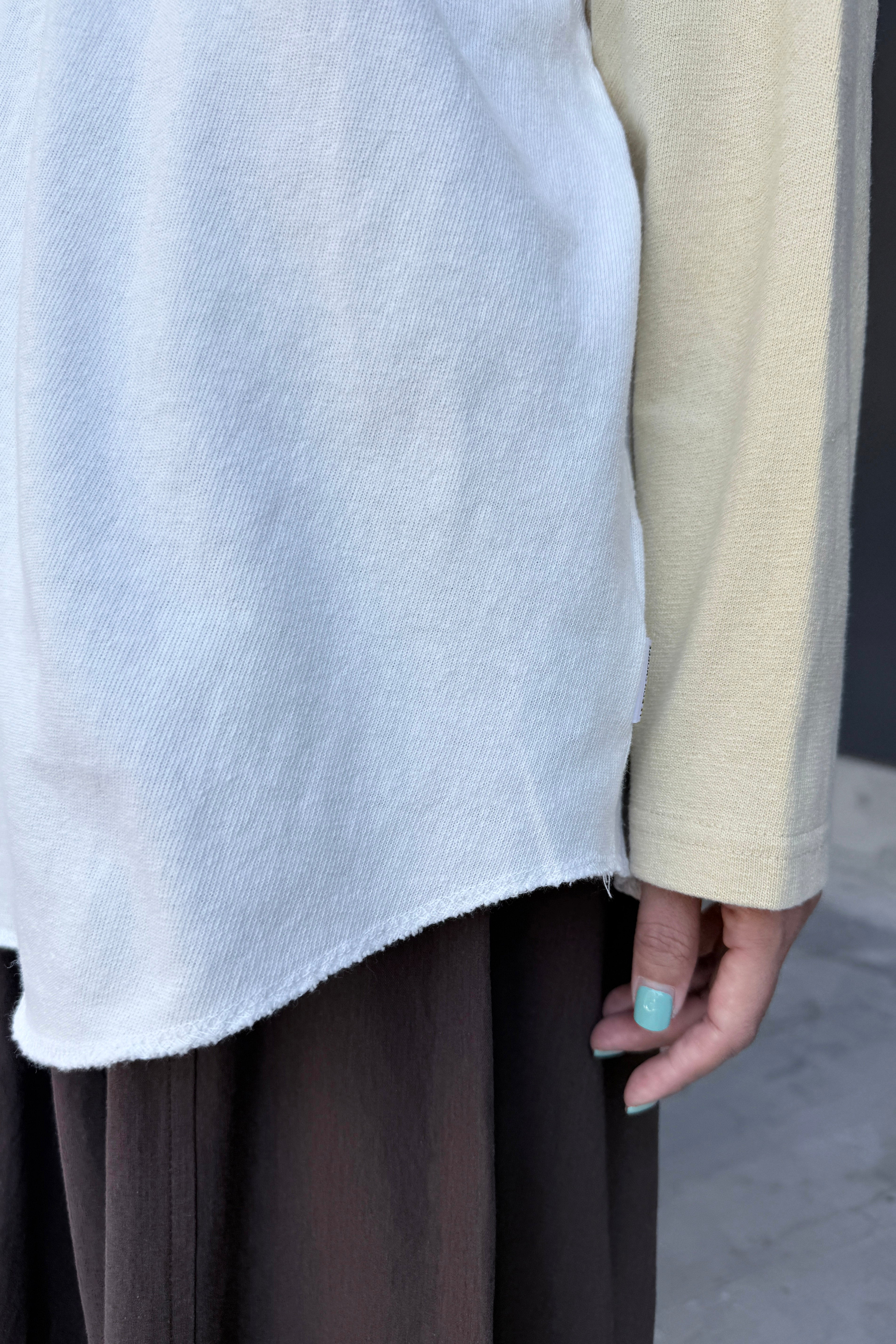 Heavy Cotton Raglan Tee - White/Butter