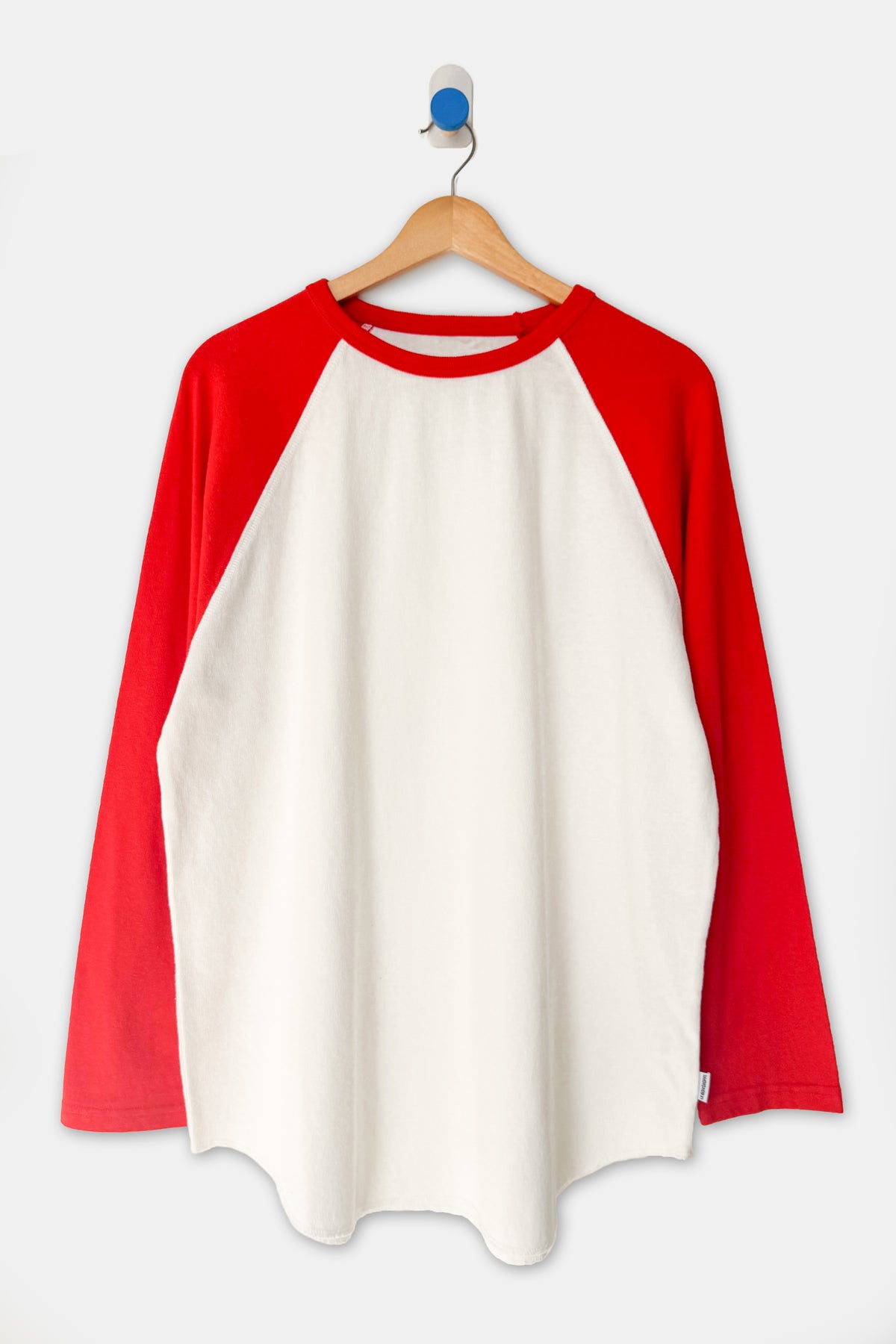 Heavy Cotton Raglan Tee - White/Tomato