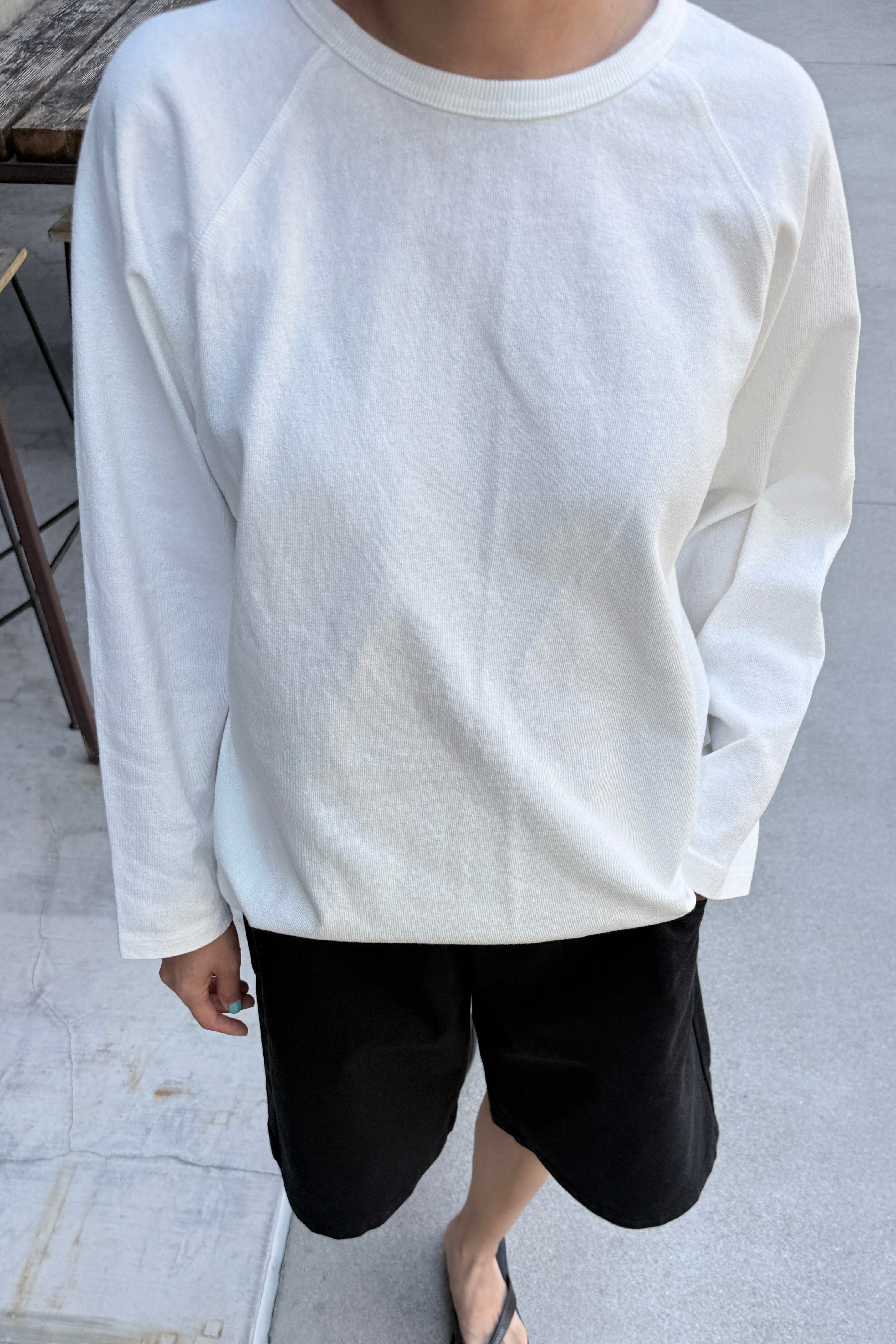 Heavy Cotton Raglan Tee - White Cotton