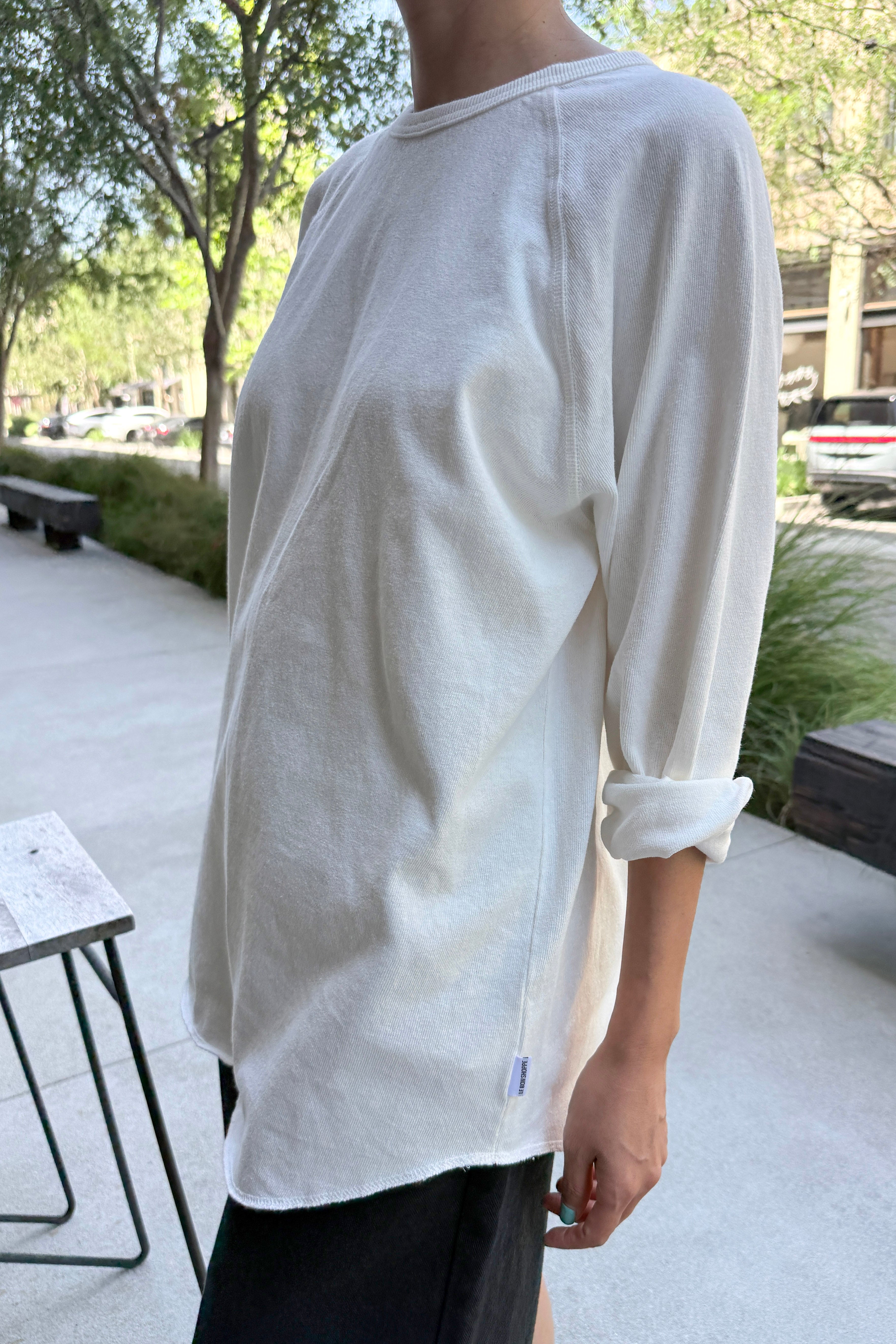 Heavy Cotton Raglan Tee - White Cotton
