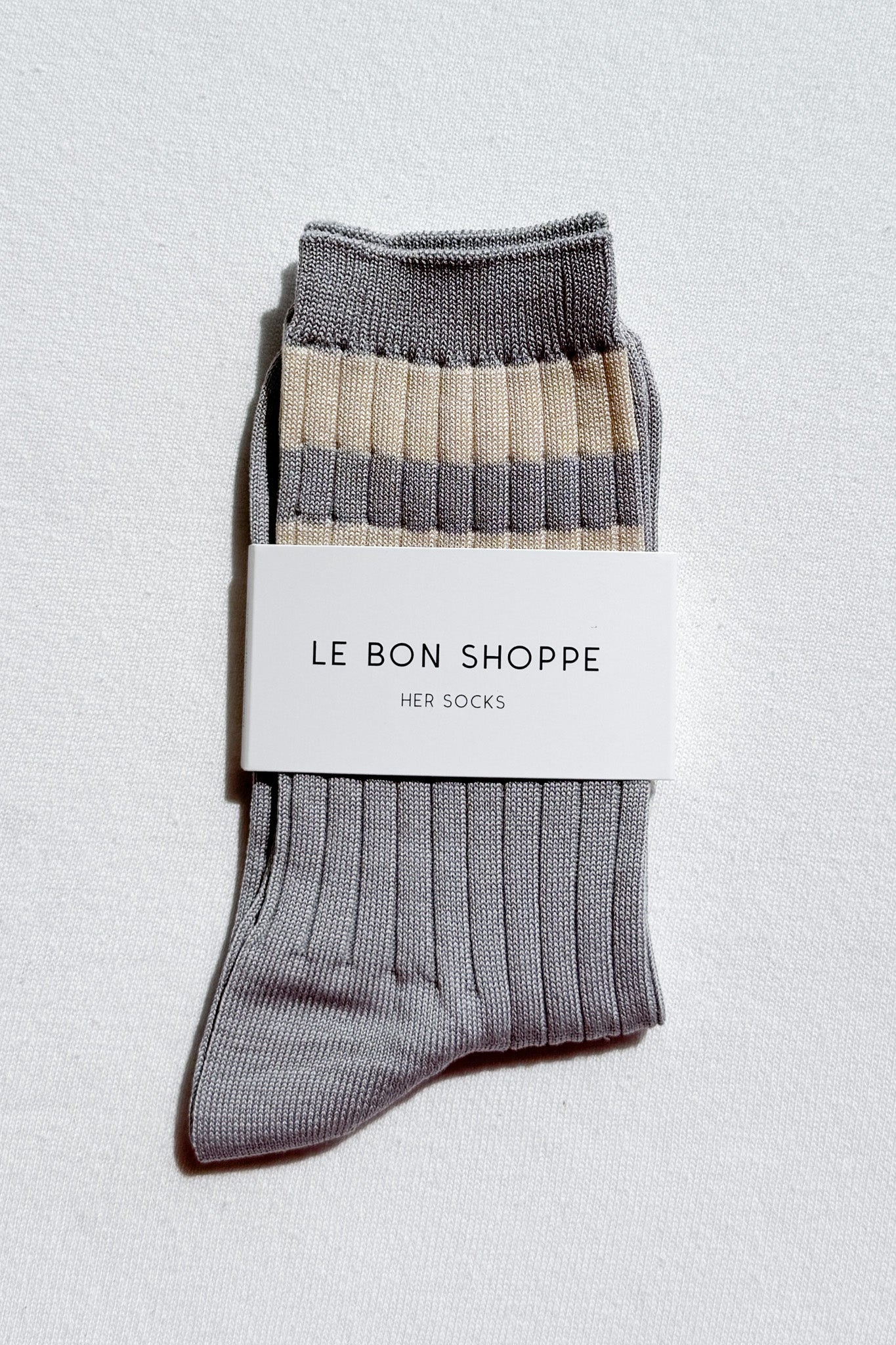 Her Varsity Socks - Stone White
